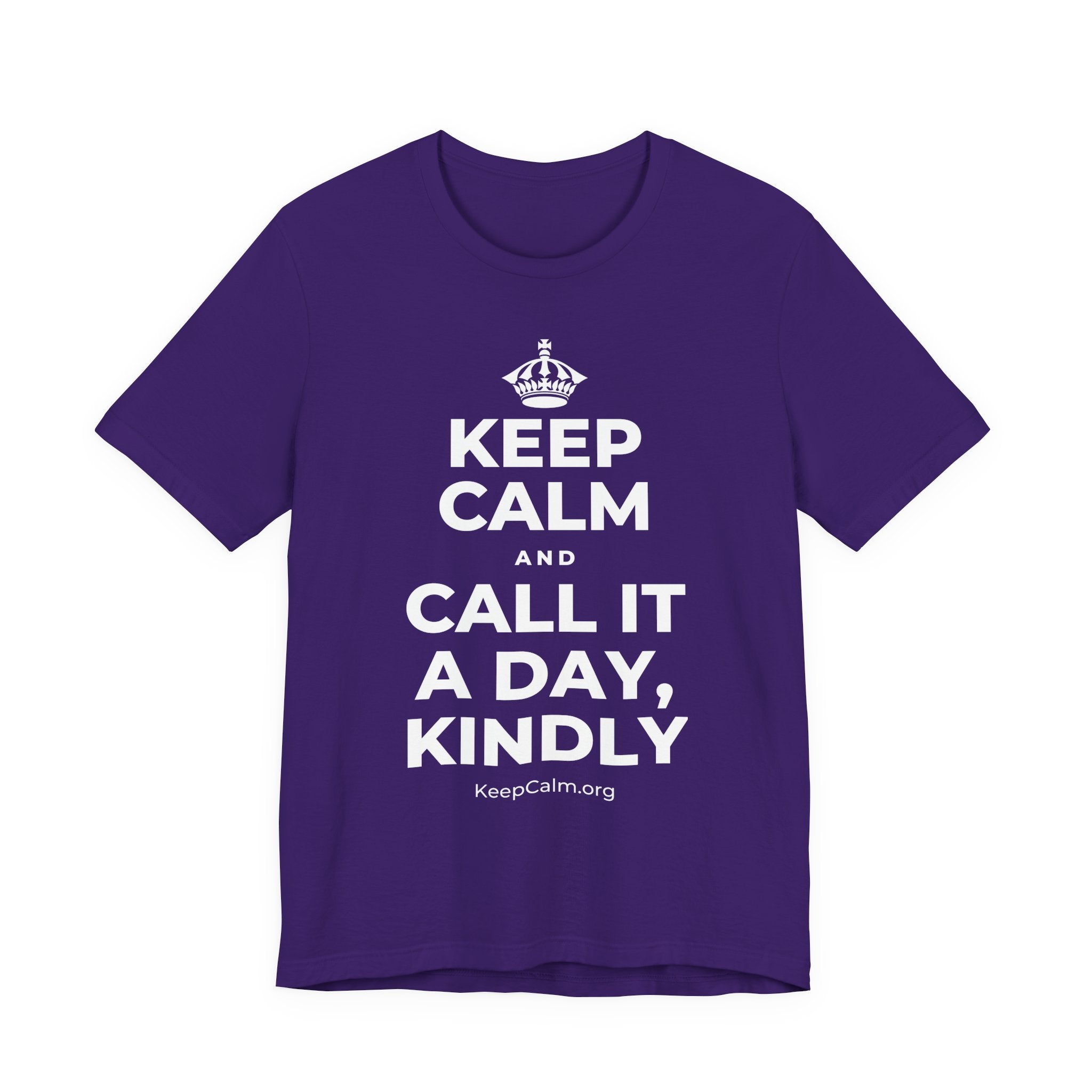 KEEP CALM AND CALL IT A DAY, KINDLY T-Shirt (Soft Cream–Heather Mauve)