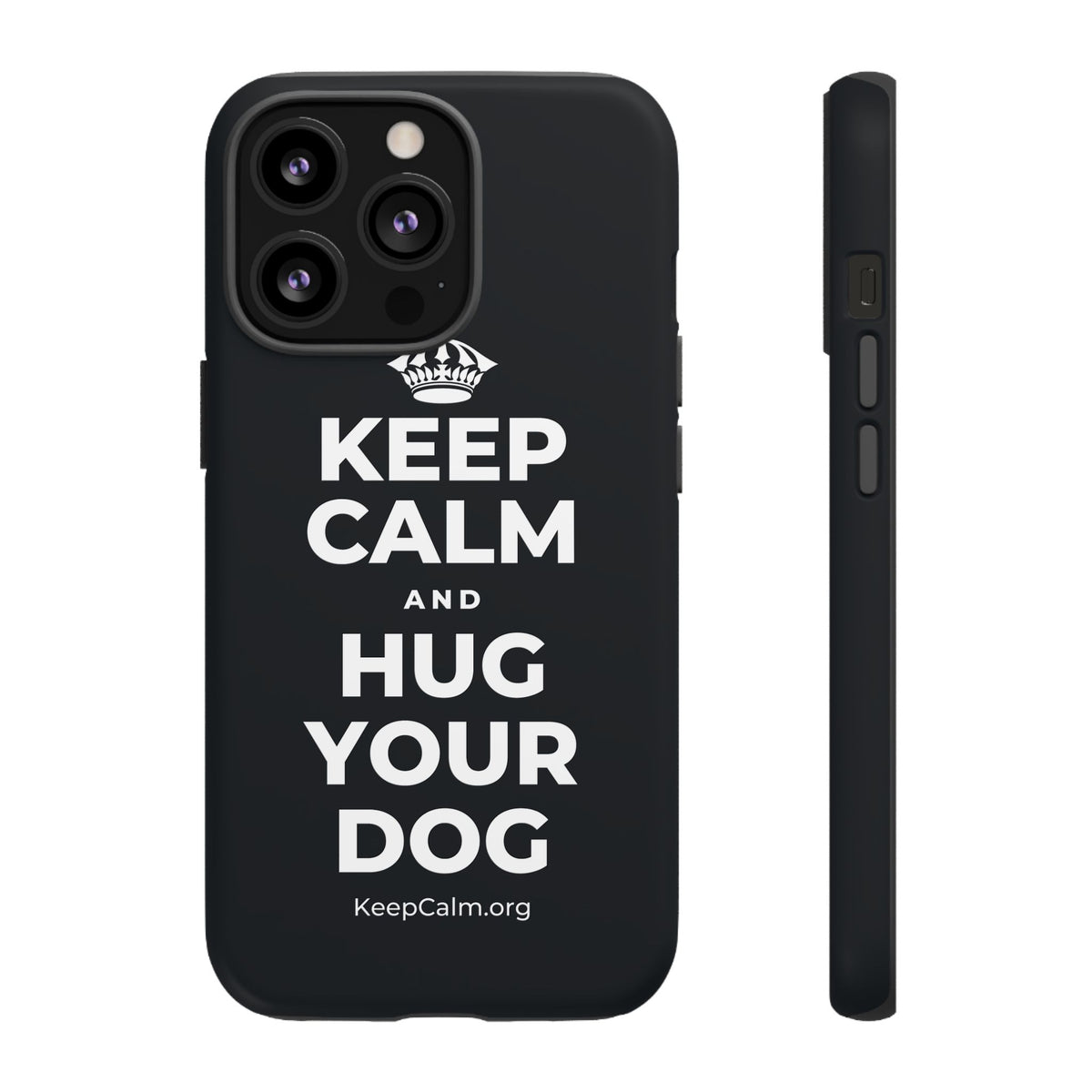 KEEP CALM AND HUG YOUR DOG Phone Case (Dark)