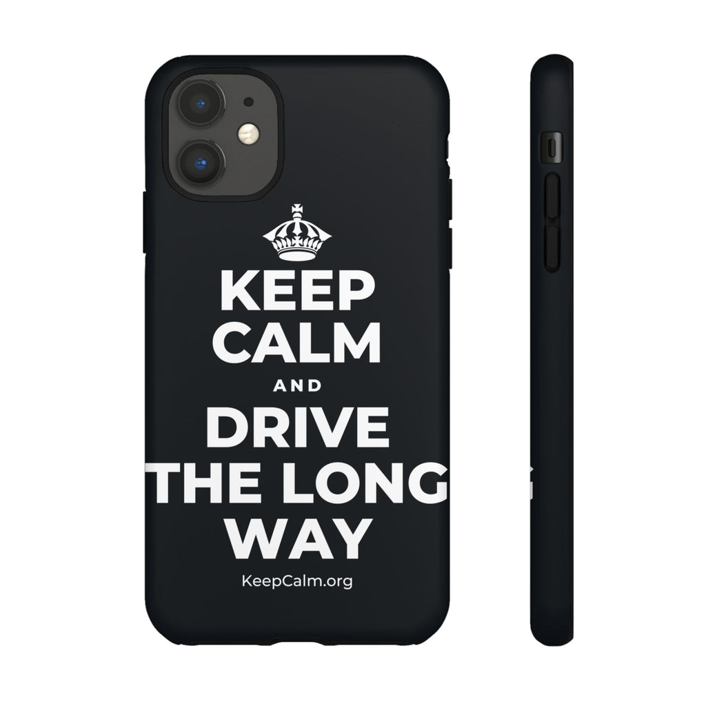 KEEP CALM AND DRIVE THE LONG WAY Phone Case (Dark)
