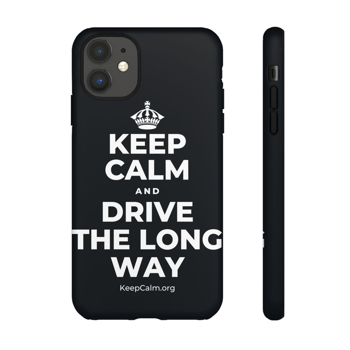 KEEP CALM AND DRIVE THE LONG WAY Phone Case (Dark)