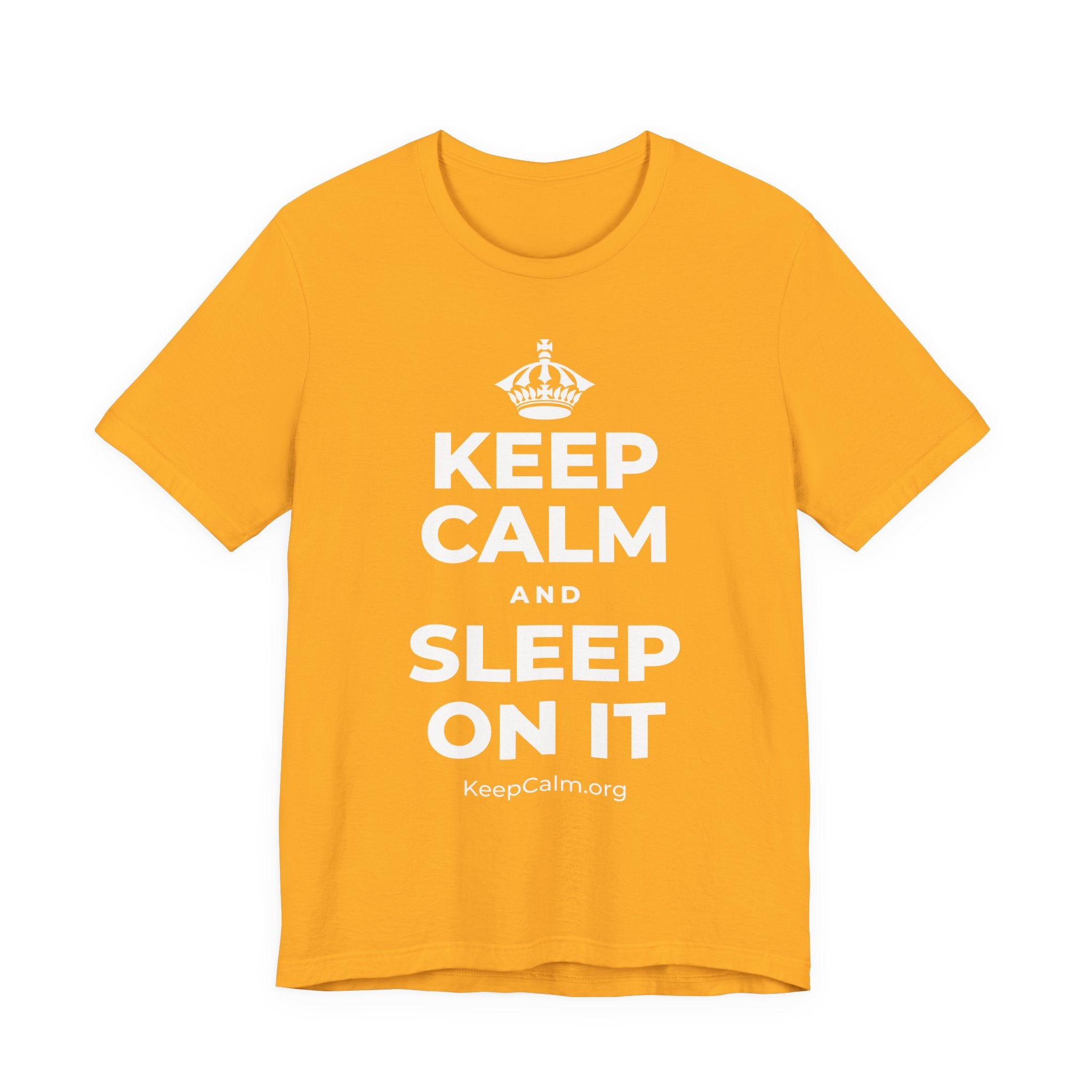 KEEP CALM AND SLEEP ON IT T-Shirt (Baby Blue–Silver)