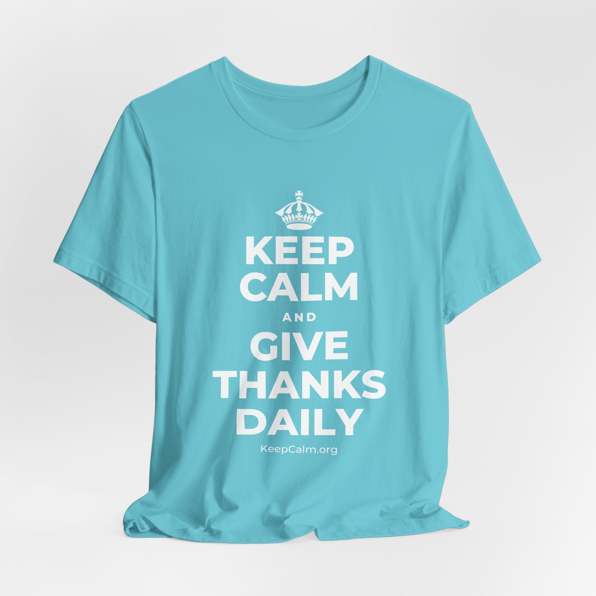 KEEP CALM AND GIVE THANKS DAILY T-Shirt (Soft Cream–Heather Mauve)