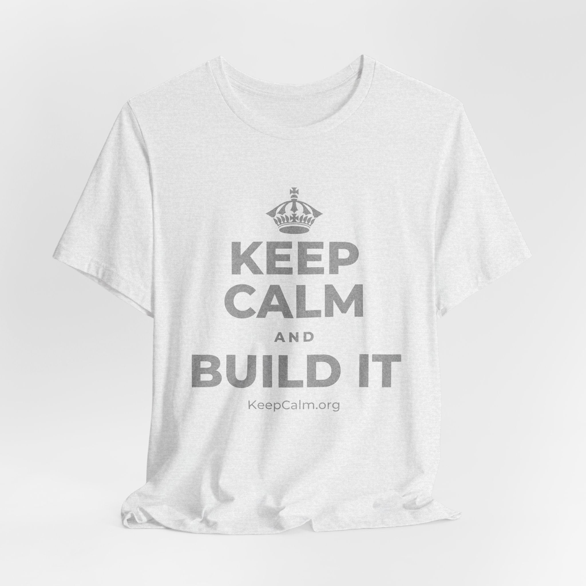 KEEP CALM AND BUILD IT T-Shirt (Soft Cream–Heather Mauve)