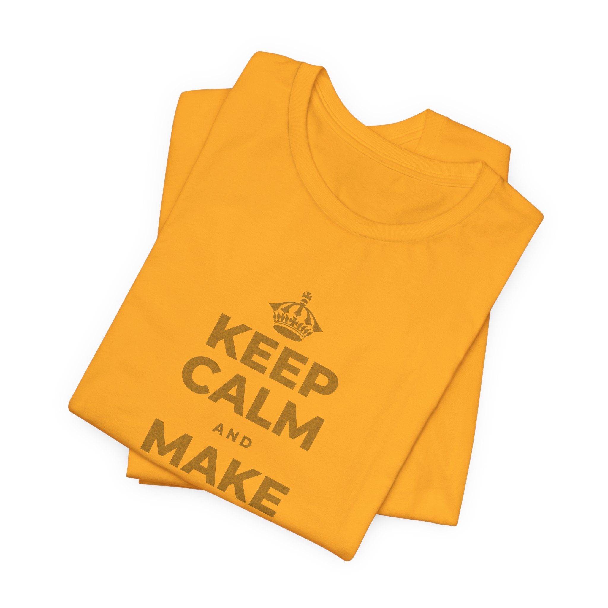 KEEP CALM AND MAKE SOMETHING T-Shirt (Baby Blue–Silver)
