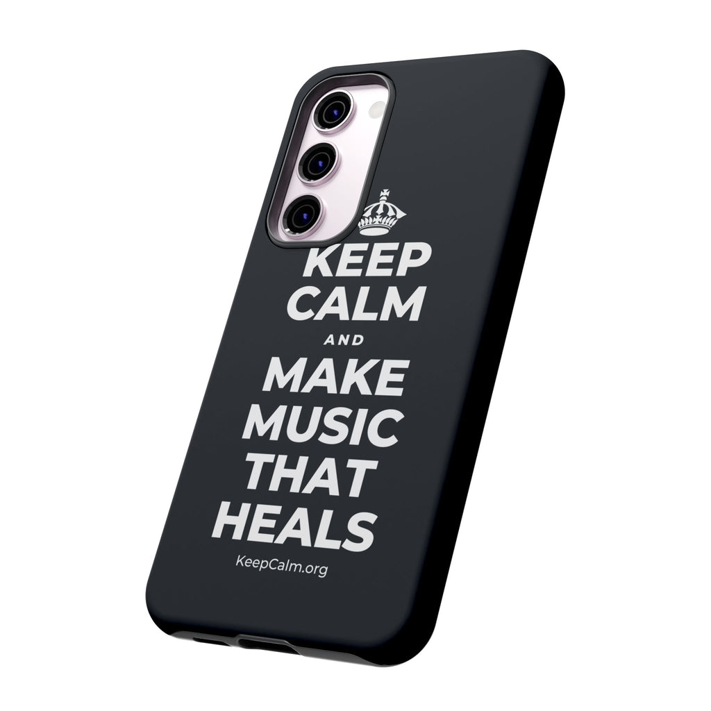 KEEP CALM AND MAKE MUSIC THAT HEALS Phone Case (Dark)