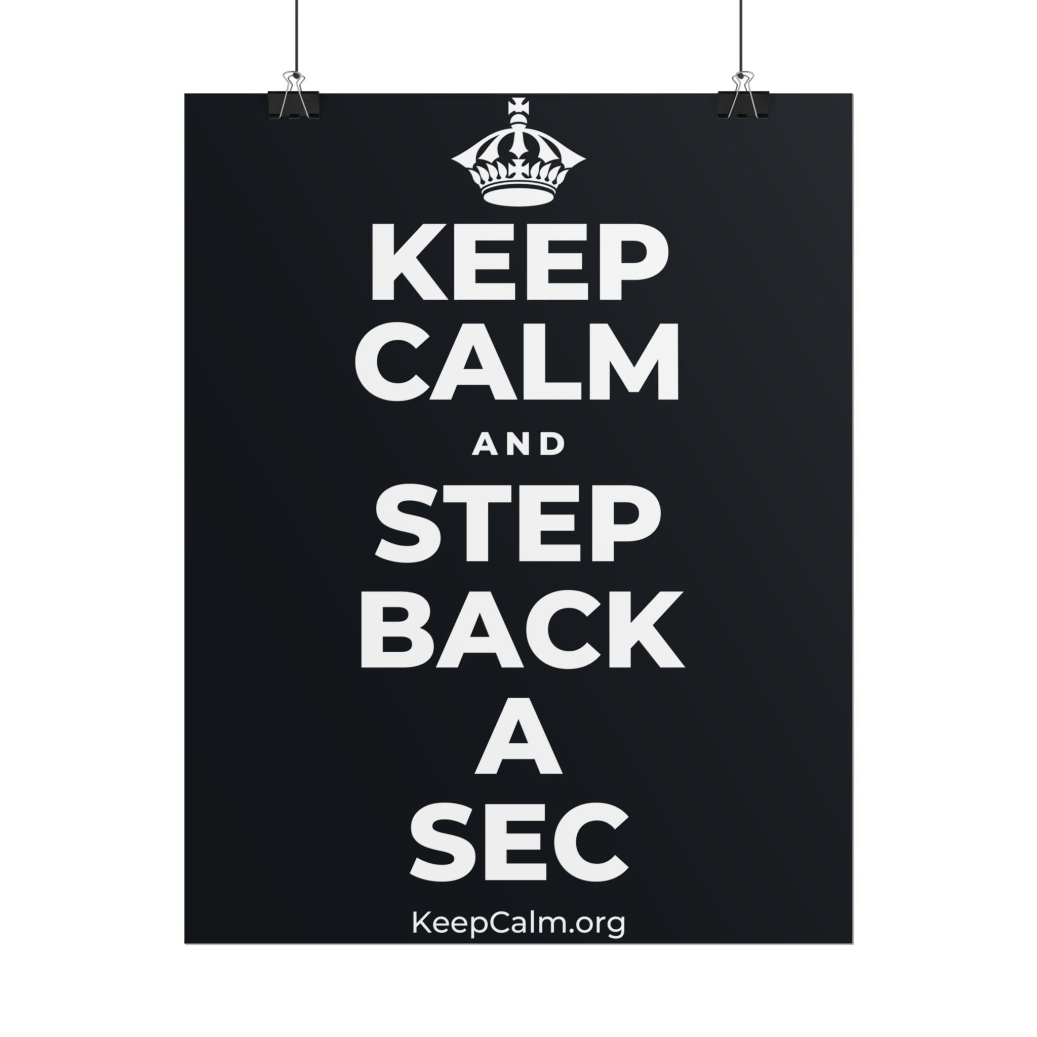 KEEP CALM AND STEP BACK A SEC Poster (Dark)