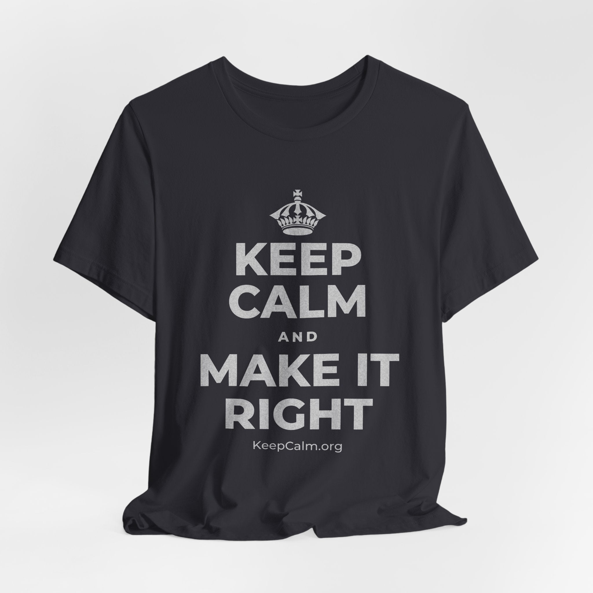 KEEP CALM AND MAKE IT RIGHT T-Shirt (Baby Blue–Silver)