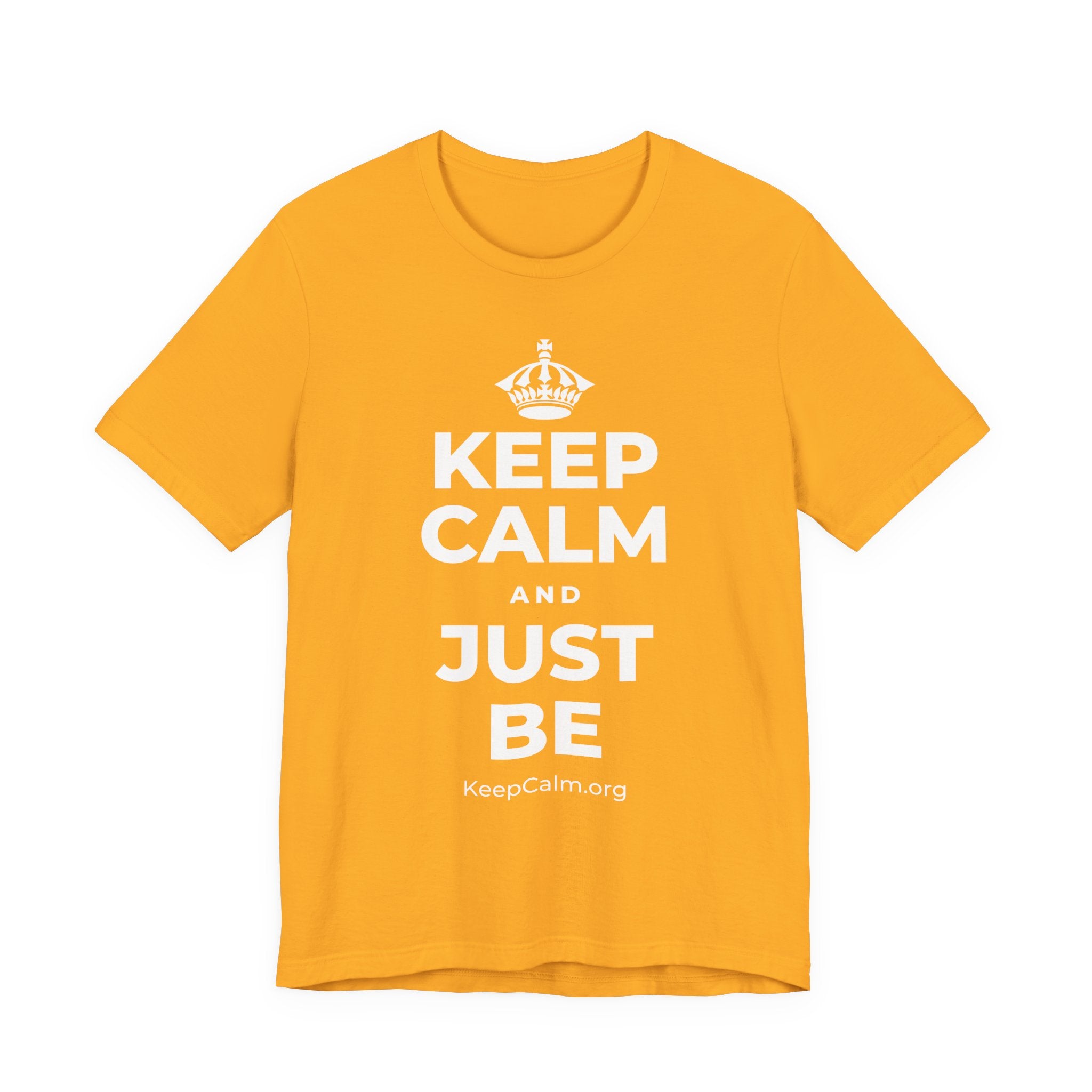 KEEP CALM AND JUST BE T-Shirt (Baby Blue–Silver)