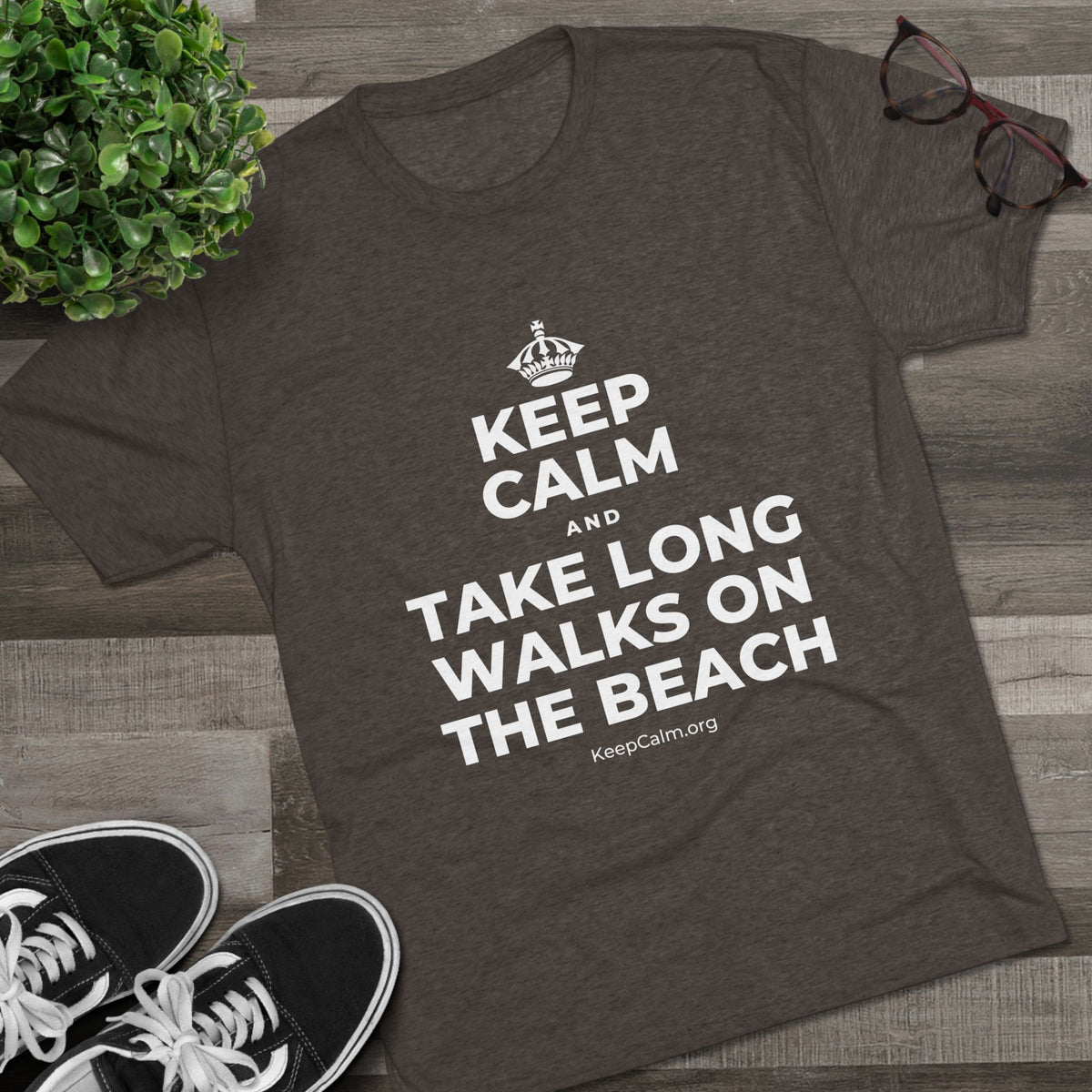 KEEP CALM AND TAKE LONG WALKS ON THE BEACH Tri-Blend Tee