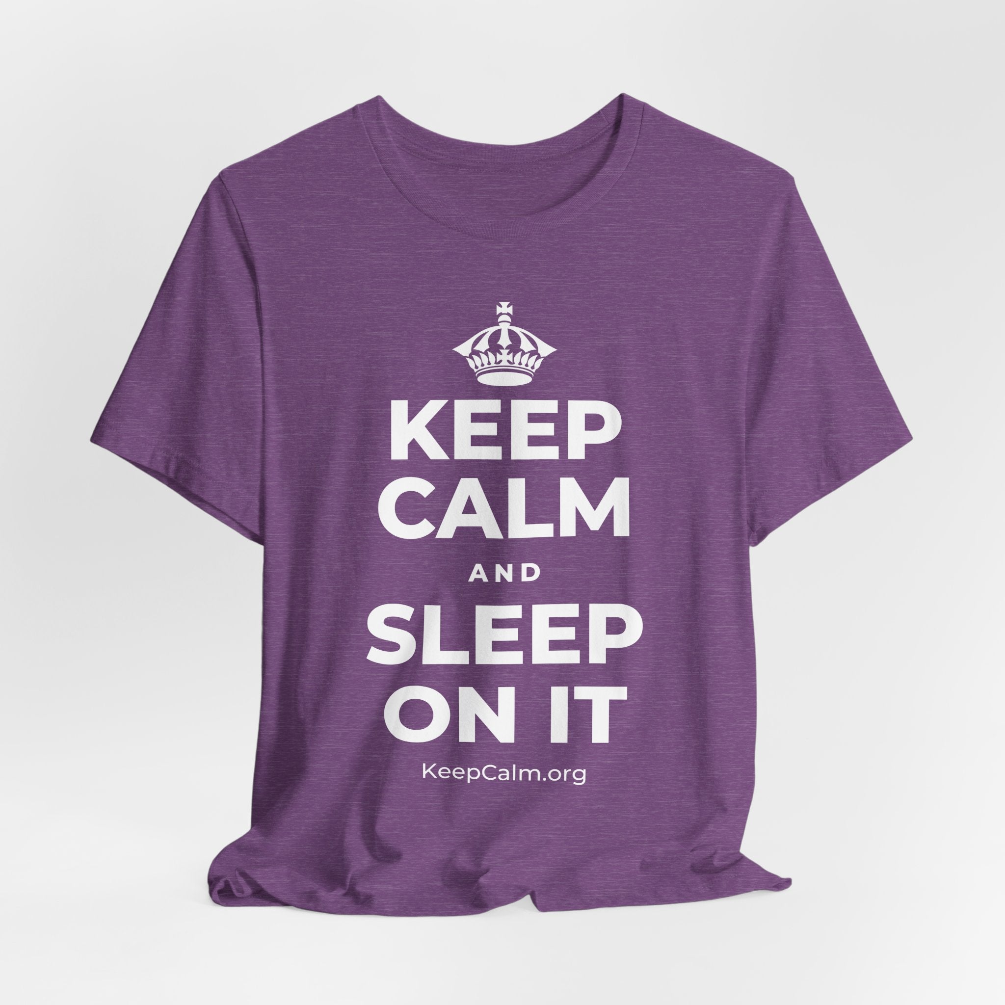 KEEP CALM AND SLEEP ON IT T-Shirt (Baby Blue–Silver)