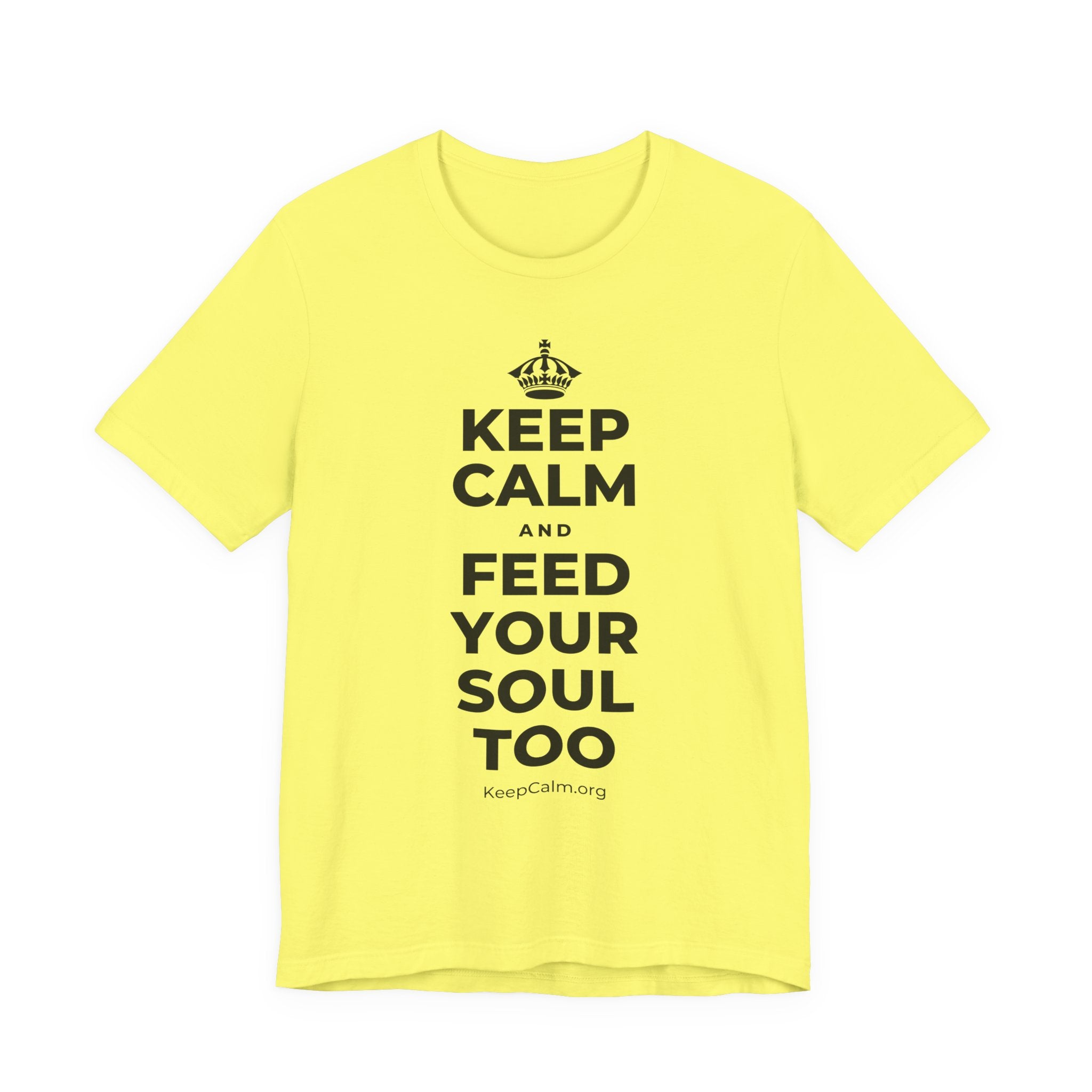 KEEP CALM AND FEED YOUR SOUL TOO T-Shirt (Soft Cream–Heather Mauve)