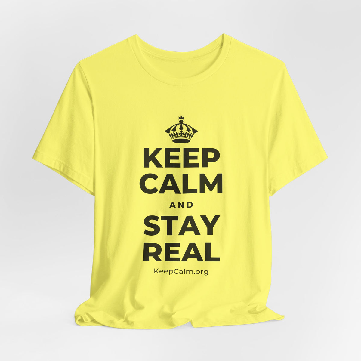 KEEP CALM AND STAY REAL T-Shirt (Soft Cream–Heather Mauve)