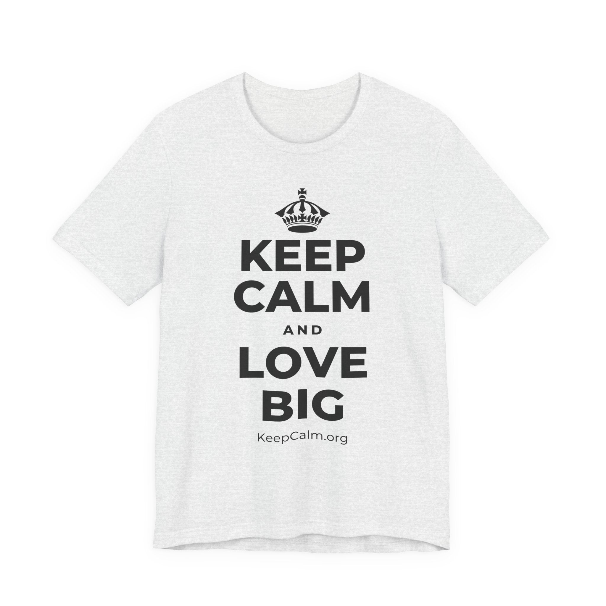 KEEP CALM AND LOVE BIG T-Shirt (Soft Cream–Heather Mauve)