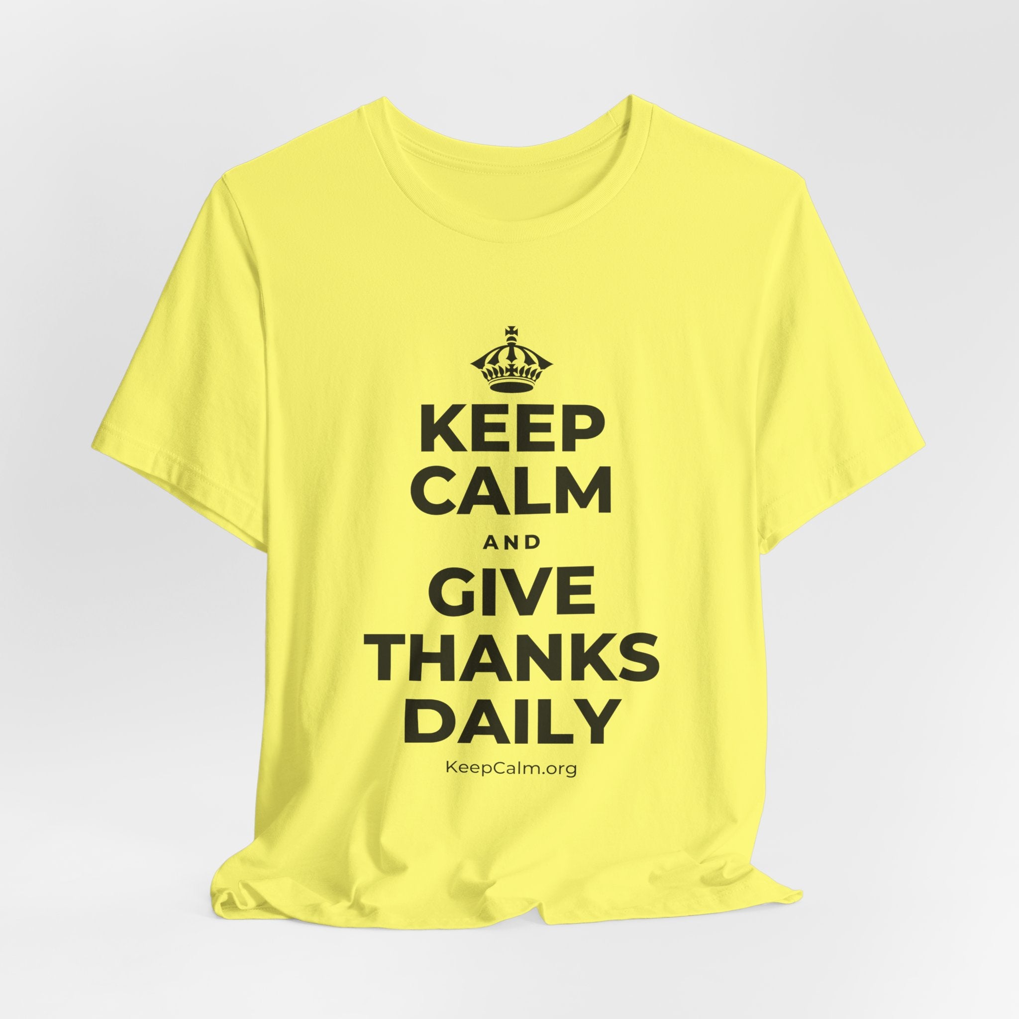 KEEP CALM AND GIVE THANKS DAILY T-Shirt (Soft Cream–Heather Mauve)