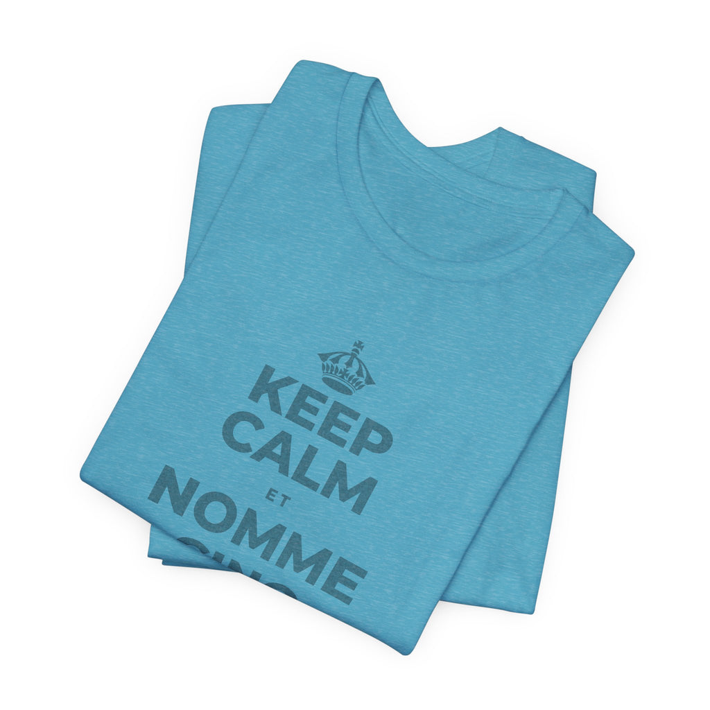 KEEP CALM ET NOMME CINQ CHOSES QUE TU VOIS T-Shirt (Soft Cream–Heather Mauve)