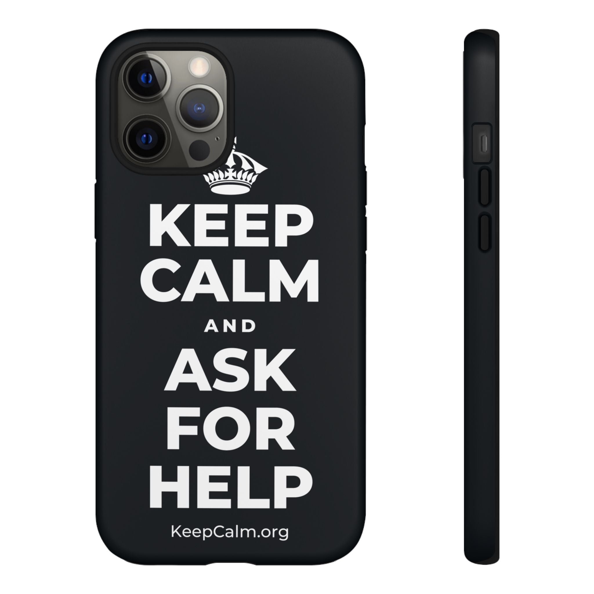 KEEP CALM AND ASK FOR HELP Phone Case (Dark)