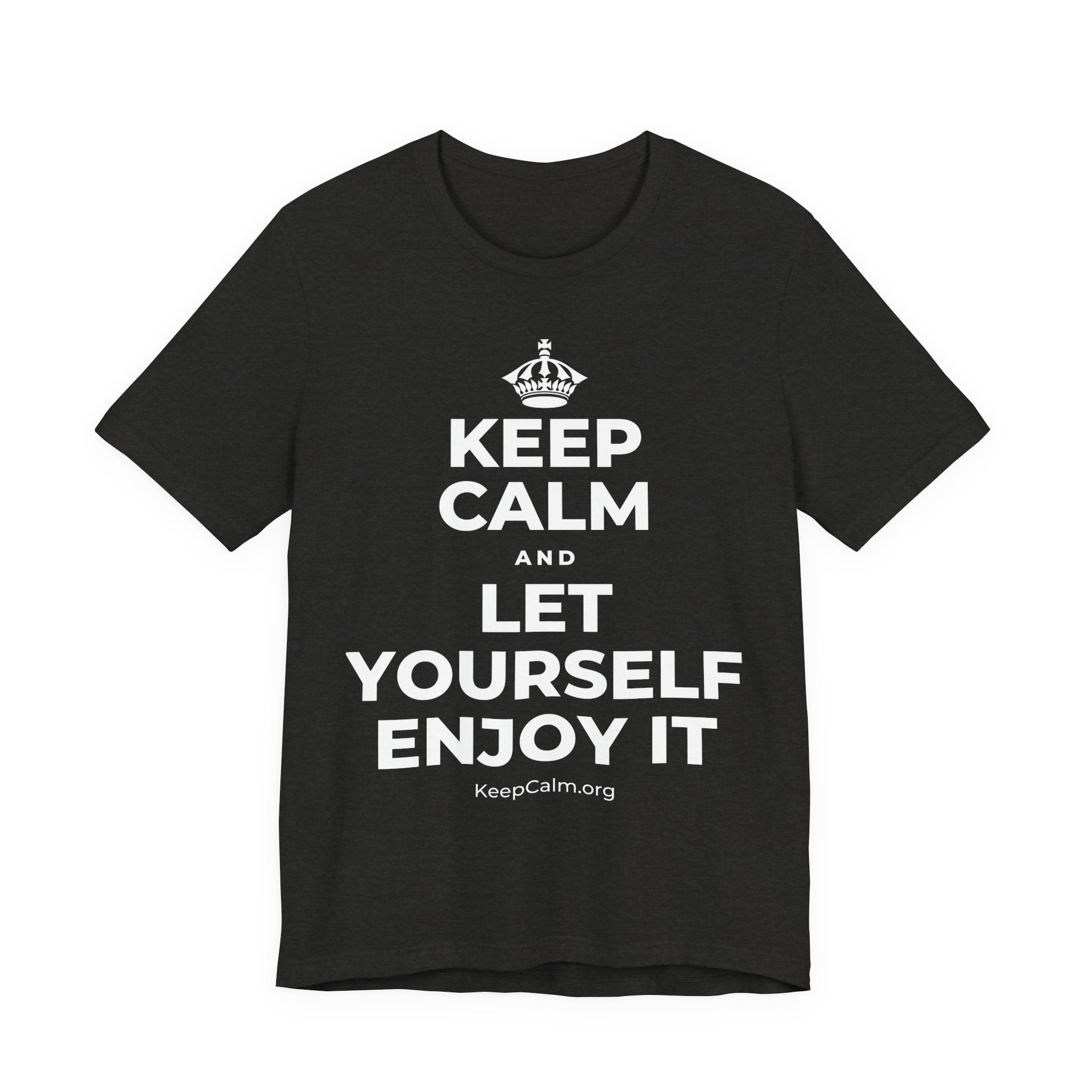 KEEP CALM AND LET YOURSELF ENJOY IT T-Shirt (Soft Cream–Heather Mauve)