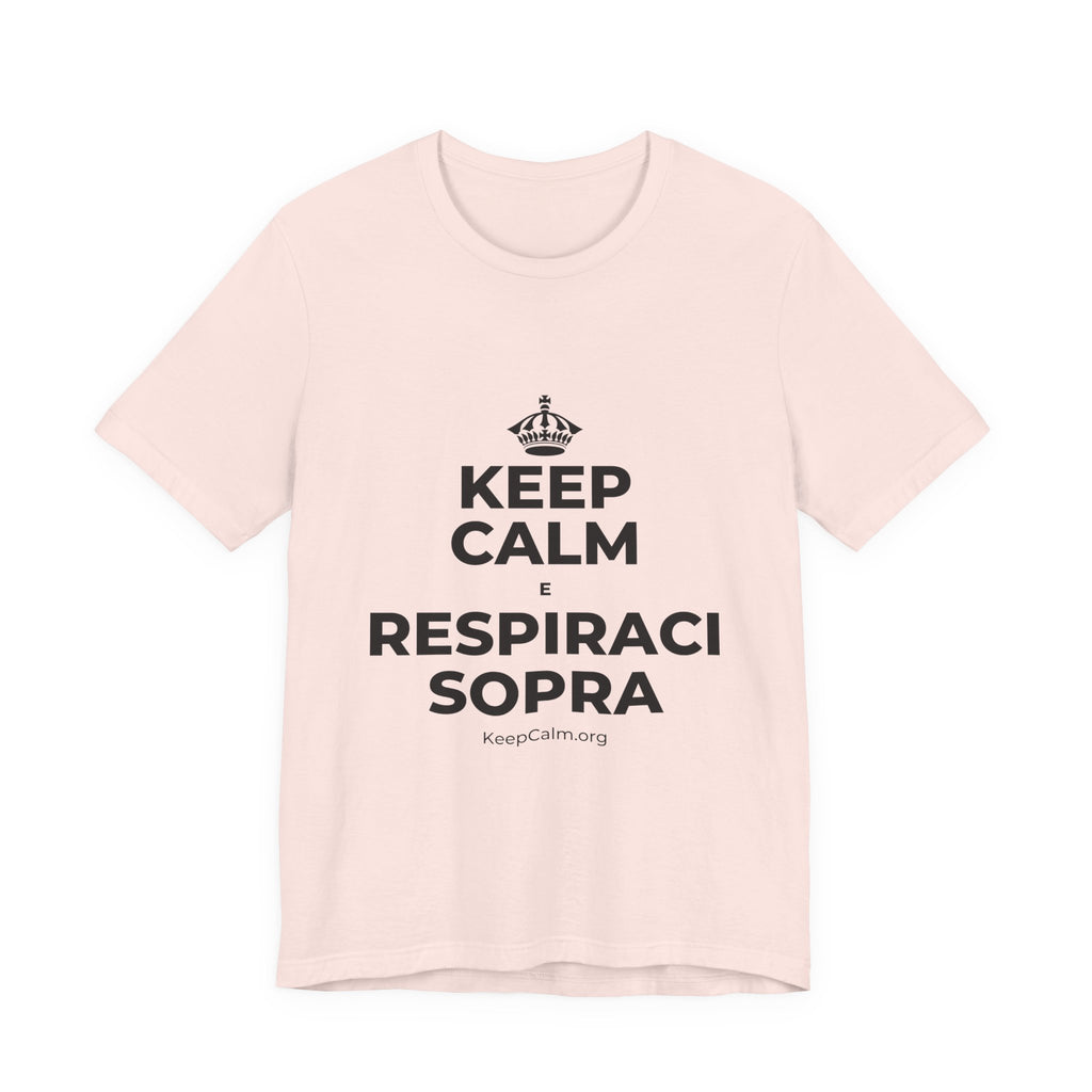 KEEP CALM E RESPIRACI SOPRA T-Shirt (Soft Cream–Heather Mauve)