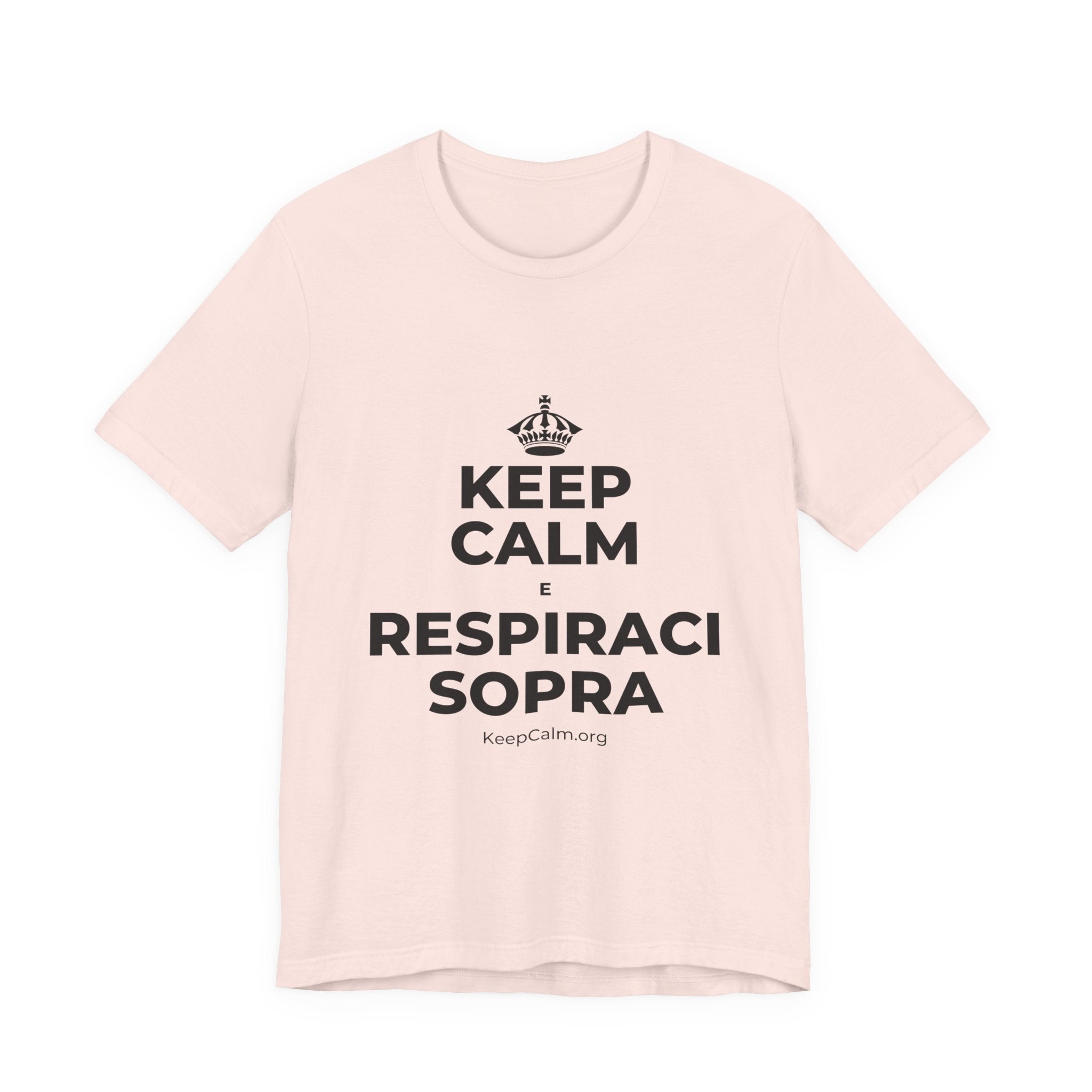 KEEP CALM E RESPIRACI SOPRA T-Shirt (Soft Cream–Heather Mauve)