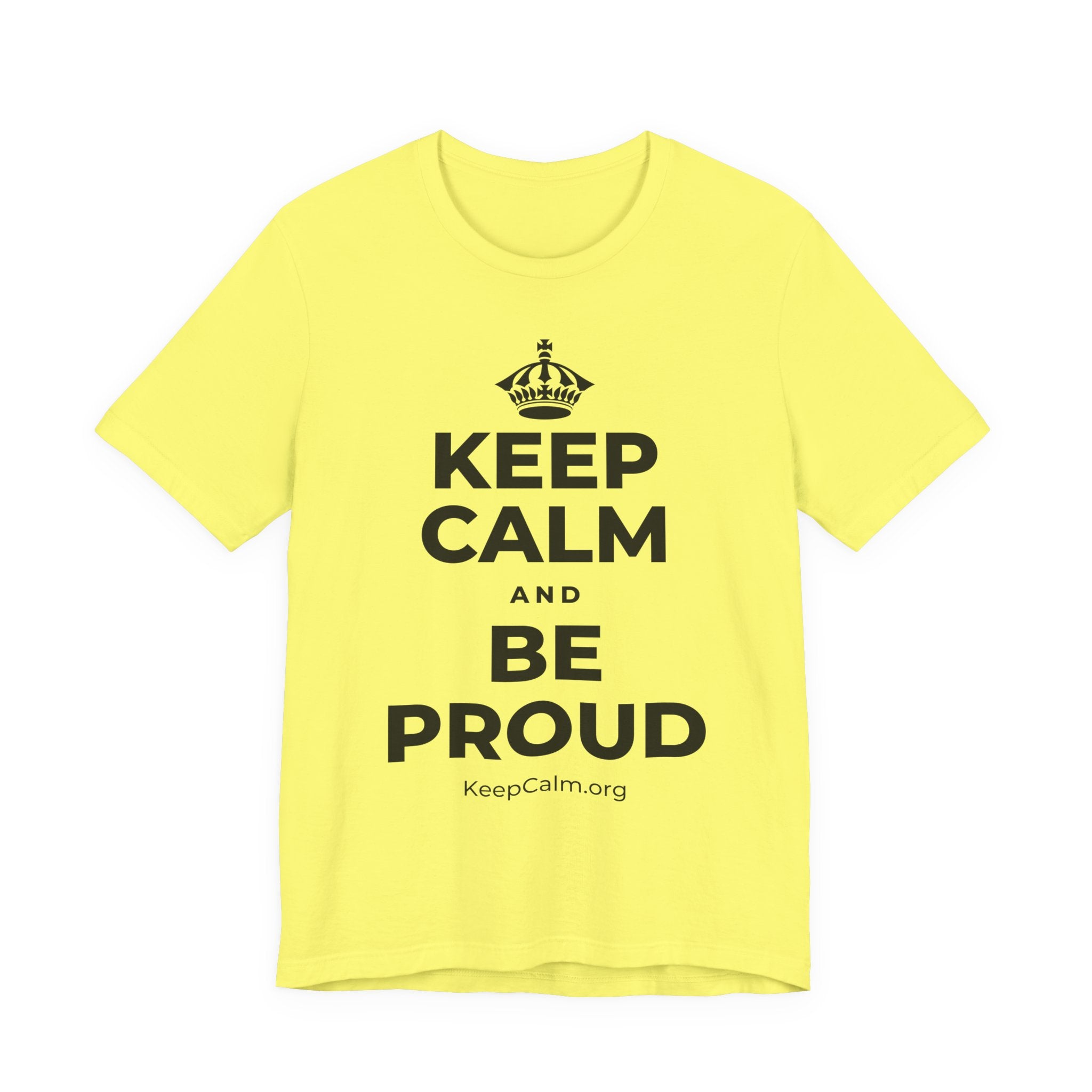 KEEP CALM AND BE PROUD T-Shirt (Soft Cream–Heather Mauve)