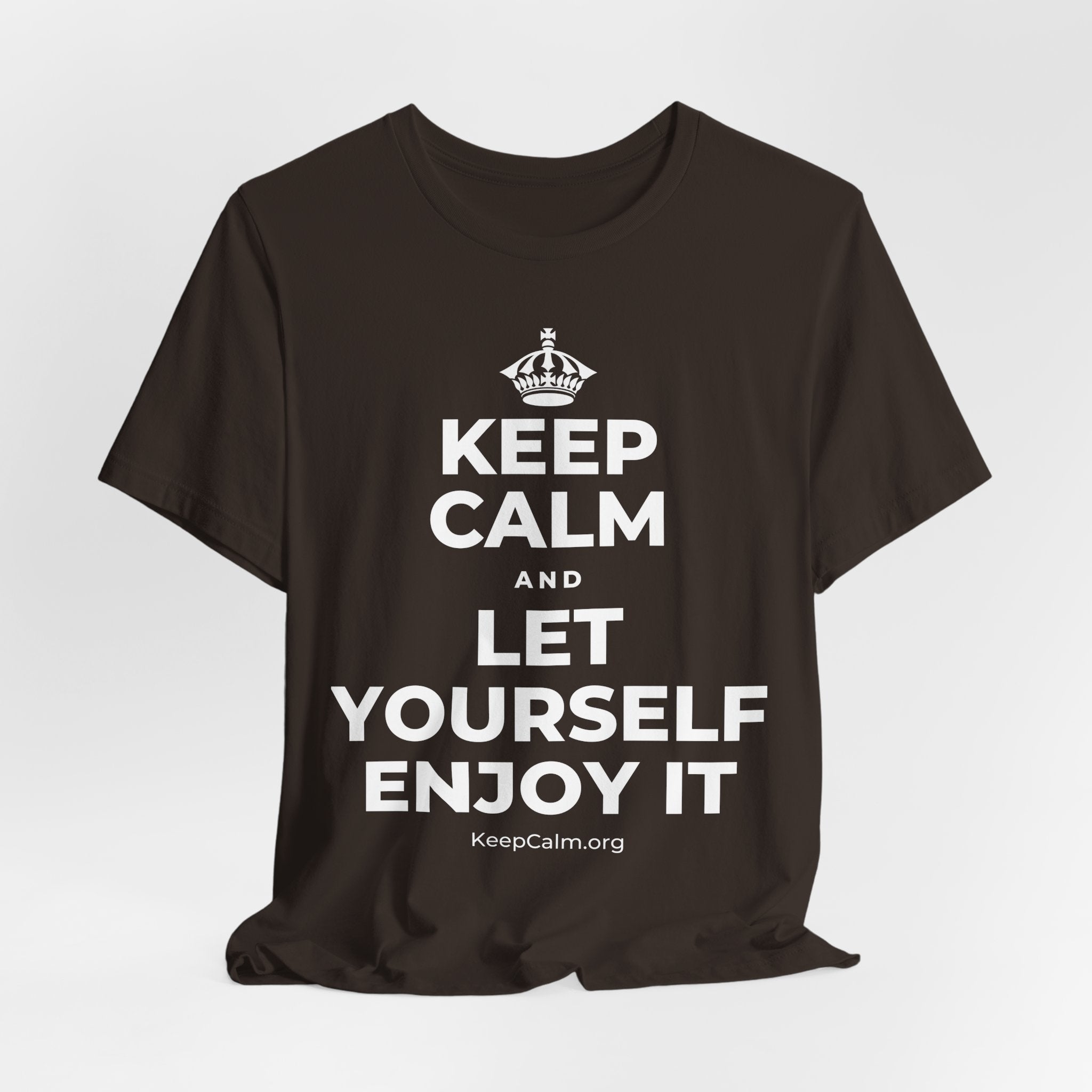 KEEP CALM AND LET YOURSELF ENJOY IT T-Shirt (Soft Cream–Heather Mauve)