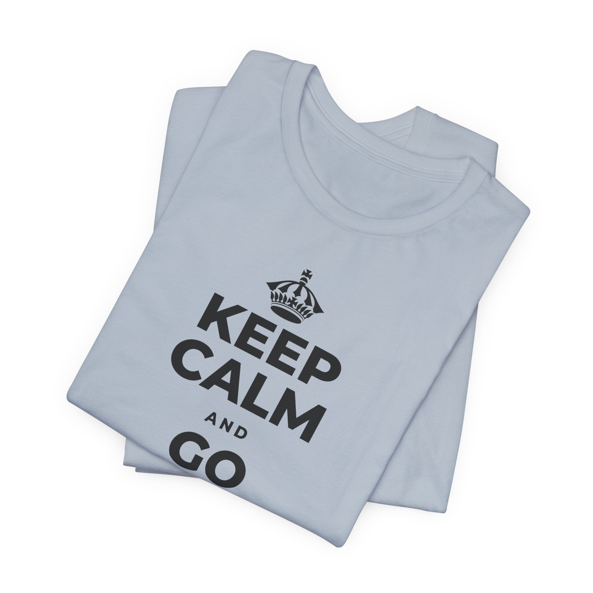 KEEP CALM AND GO GENTLE ON MONDAY T-Shirt (White–Asphalt)