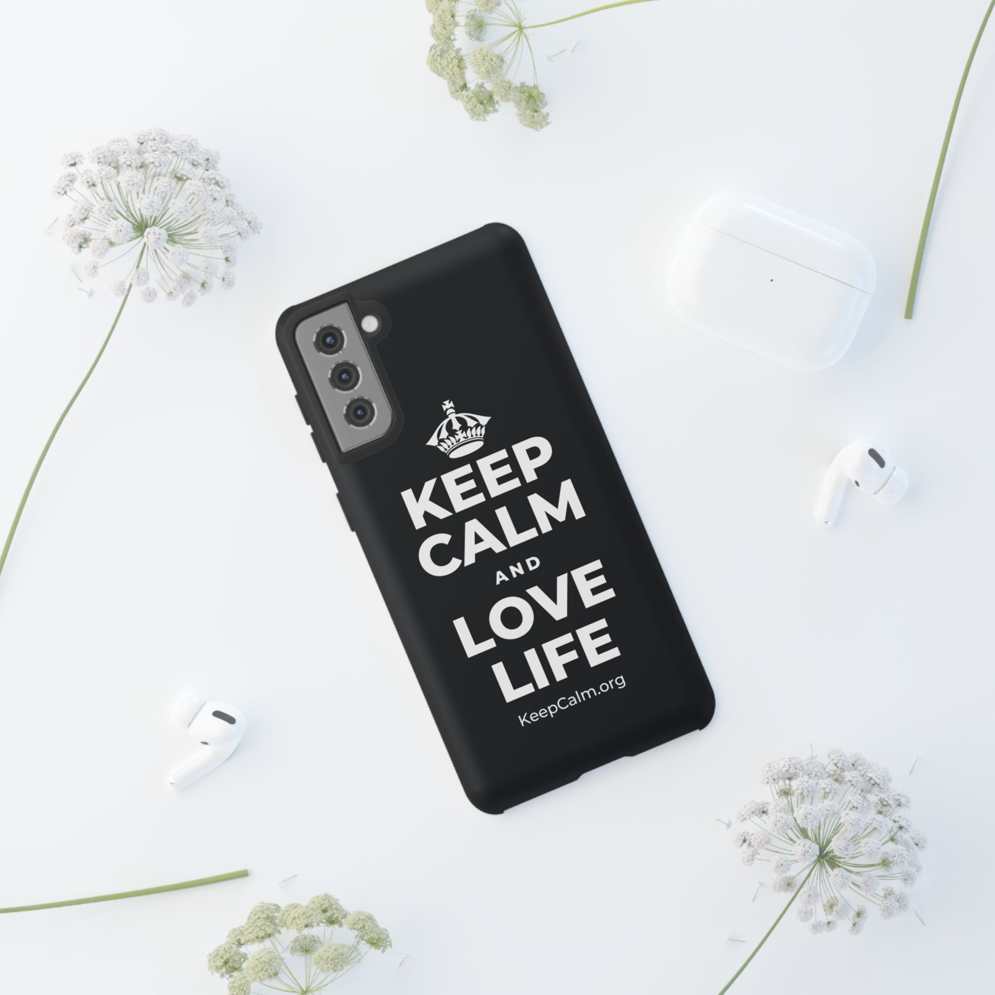 KEEP CALM AND LOVE LIFE Phone Case (Dark)