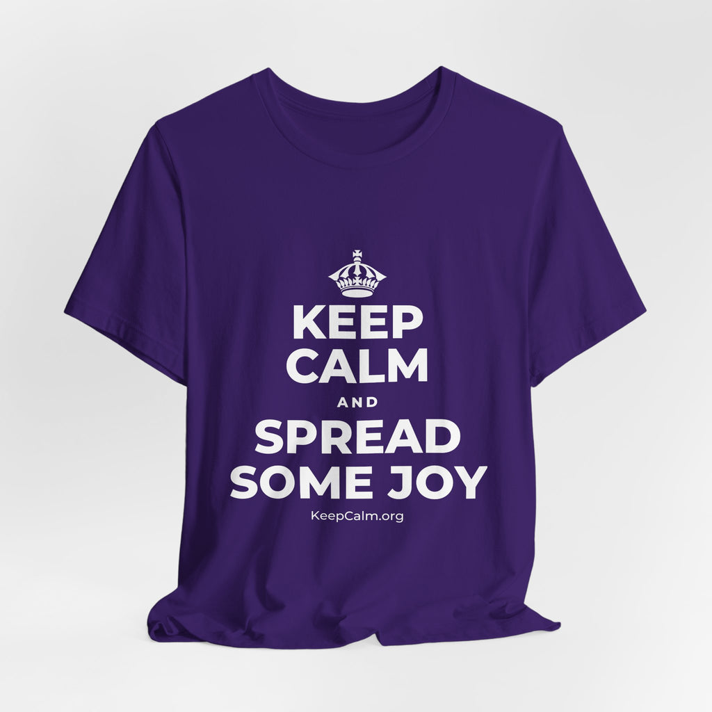 KEEP CALM AND SPREAD SOME JOY T-Shirt (Soft Cream–Heather Mauve)