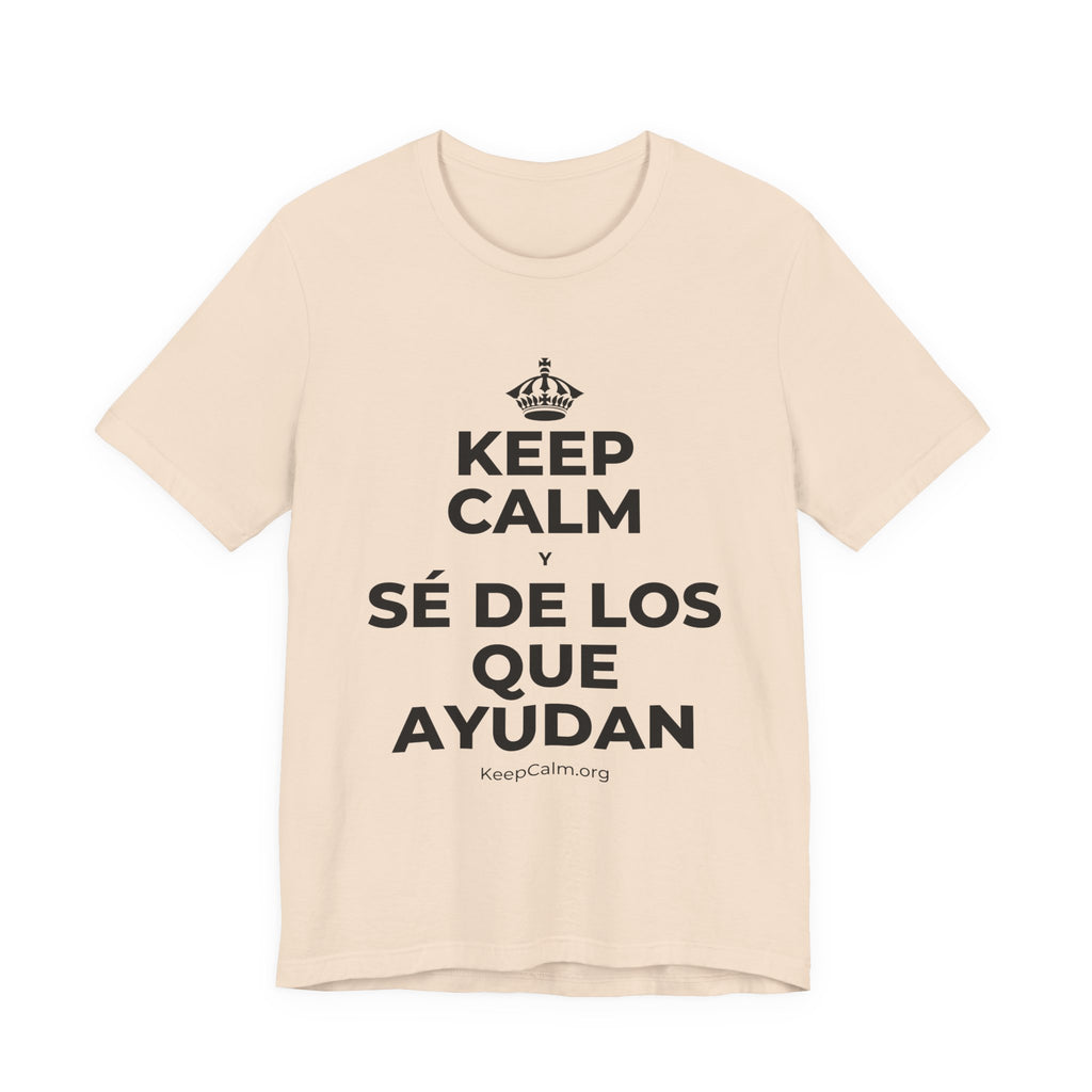 KEEP CALM Y SÉ DE LOS QUE AYUDAN T-Shirt (Soft Cream–Heather Mauve)