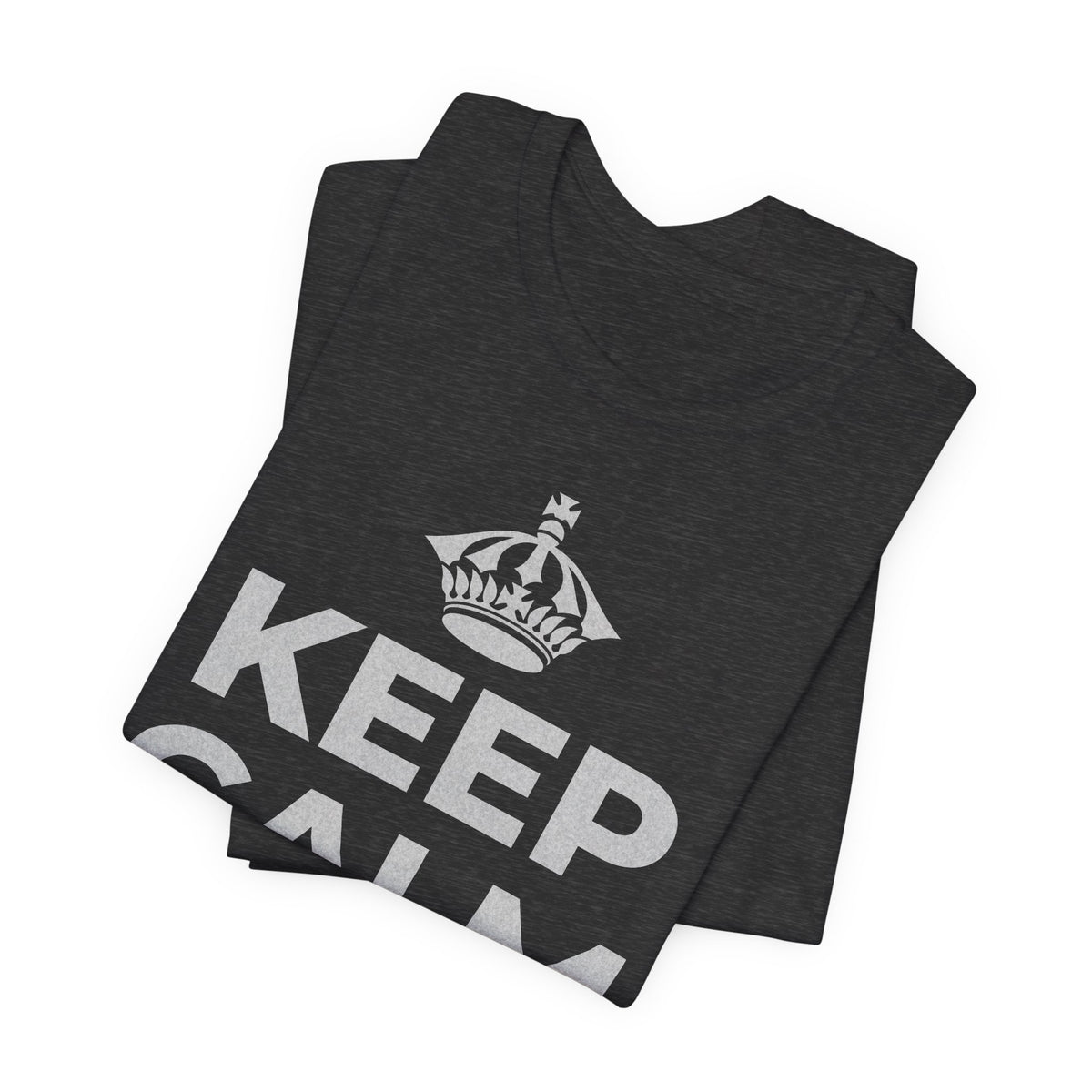 KEEP CALM AND 見知らぬ人に微笑んで T-Shirt (White–Asphalt)