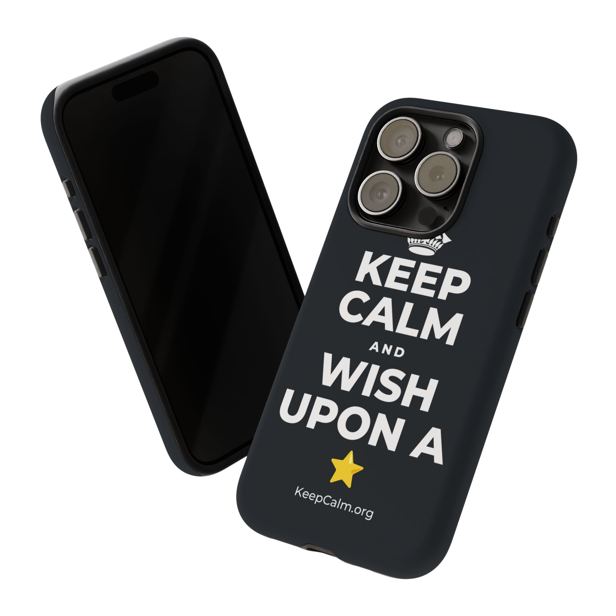 KEEP CALM AND WISH UPON A ⭐ Phone Case (Dark)