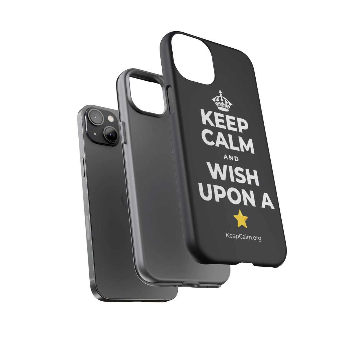 KEEP CALM AND WISH UPON A ⭐ Phone Case (Dark)
