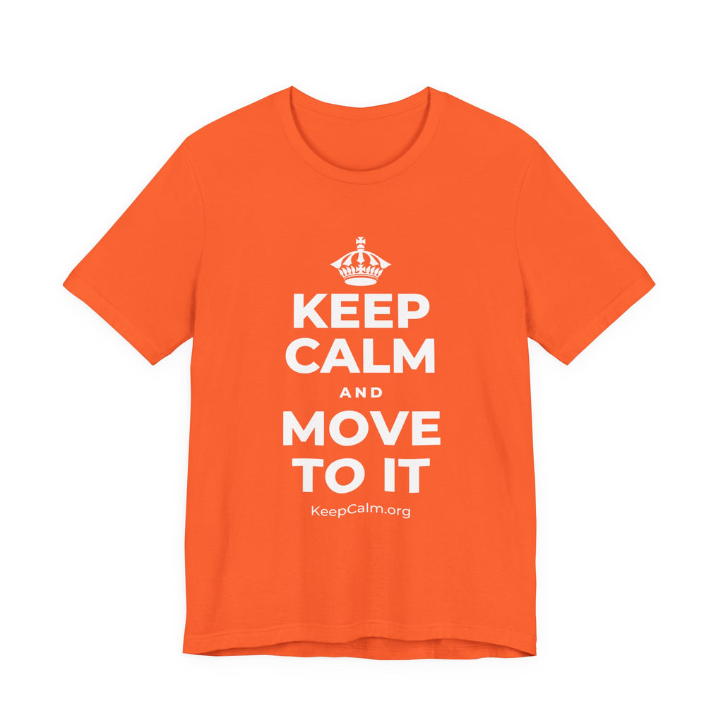 KEEP CALM AND MOVE TO IT T-Shirt (Baby Blue–Silver)