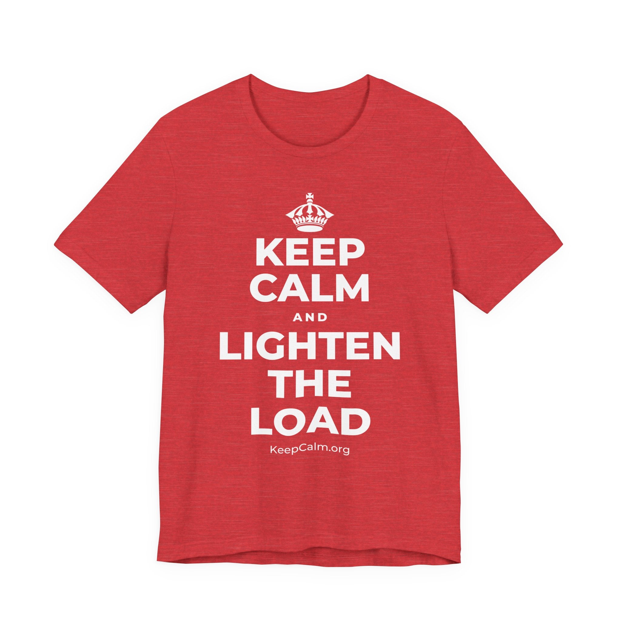 KEEP CALM AND LIGHTEN THE LOAD T-Shirt (Baby Blue–Silver)