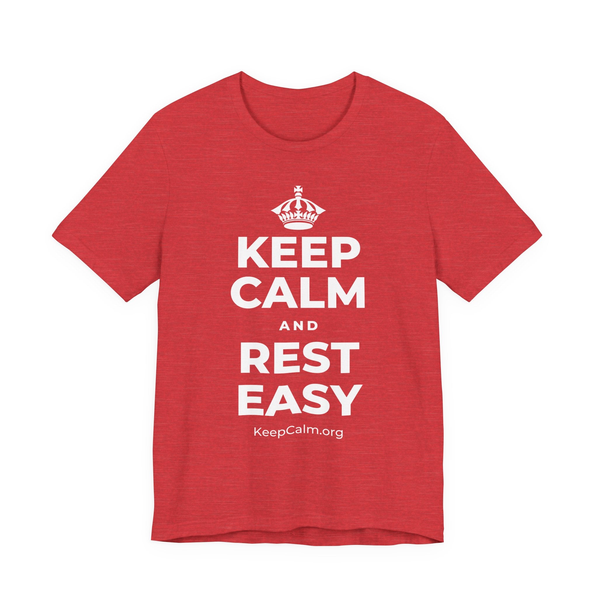 KEEP CALM AND REST EASY T-Shirt (Baby Blue–Silver)