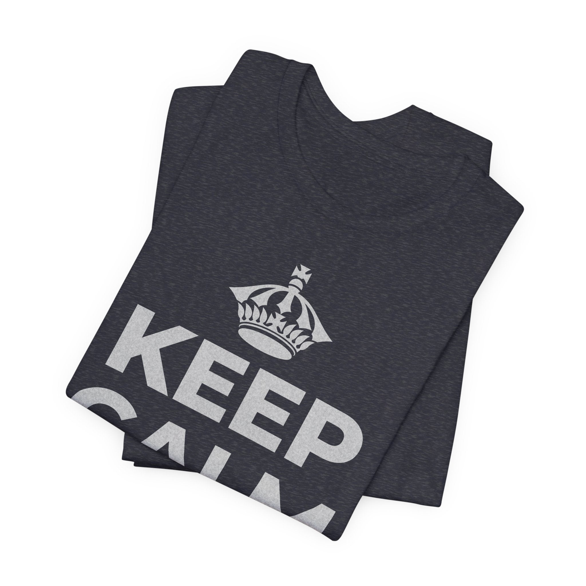 KEEP CALM AND あなたは愛される人 T-Shirt (White–Asphalt)