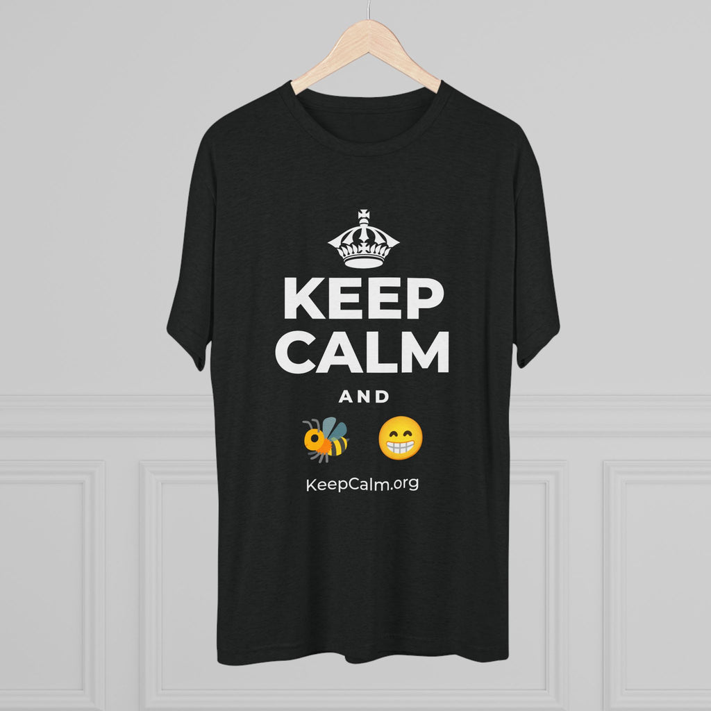 KEEP CALM AND BEE HAPPY Tri-Blend Tee