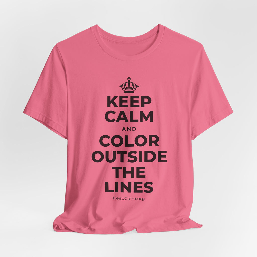 KEEP CALM AND COLOR OUTSIDE THE LINES T-Shirt (Military Green–Autumn)