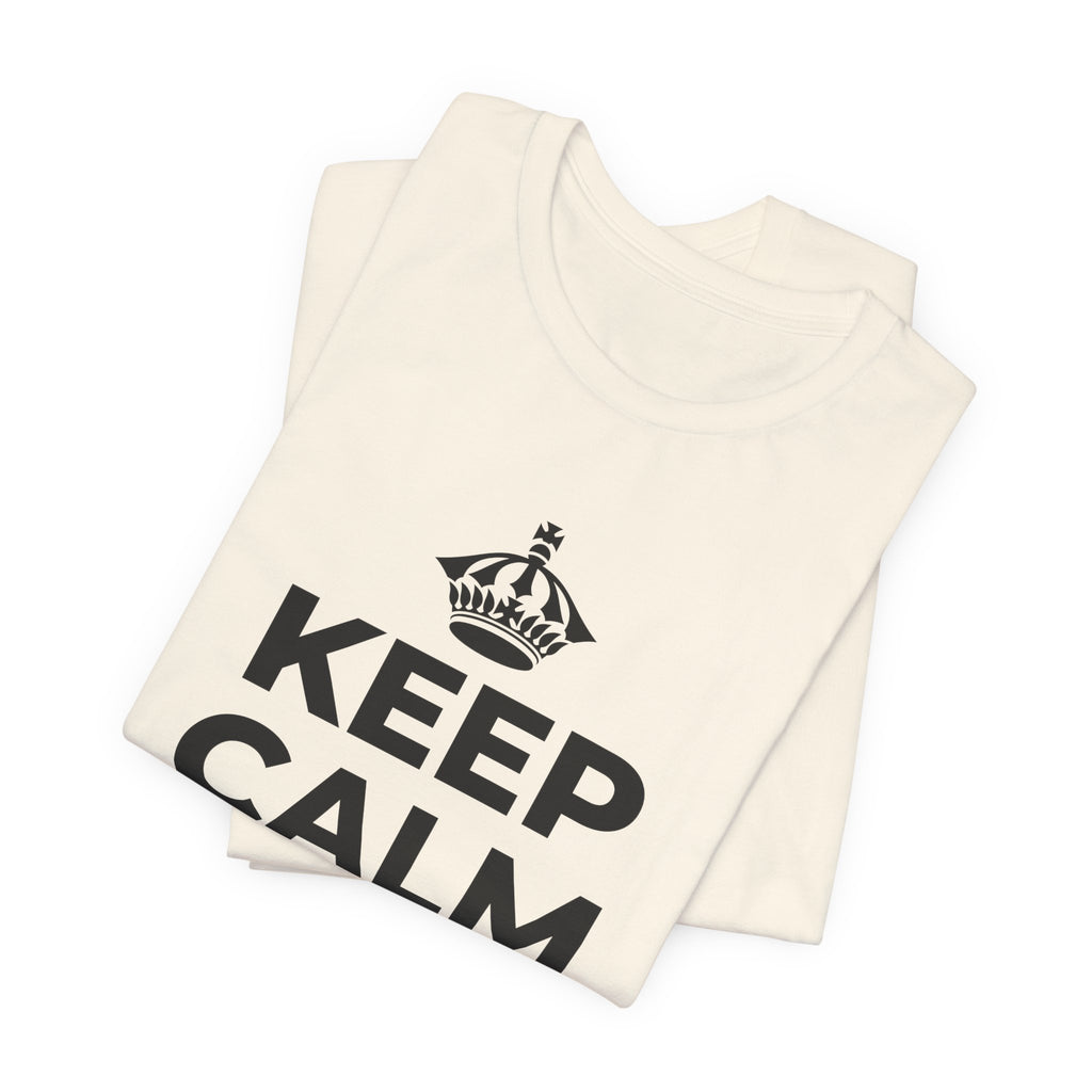 KEEP CALM AND SHINE T-Shirt (White–Asphalt)
