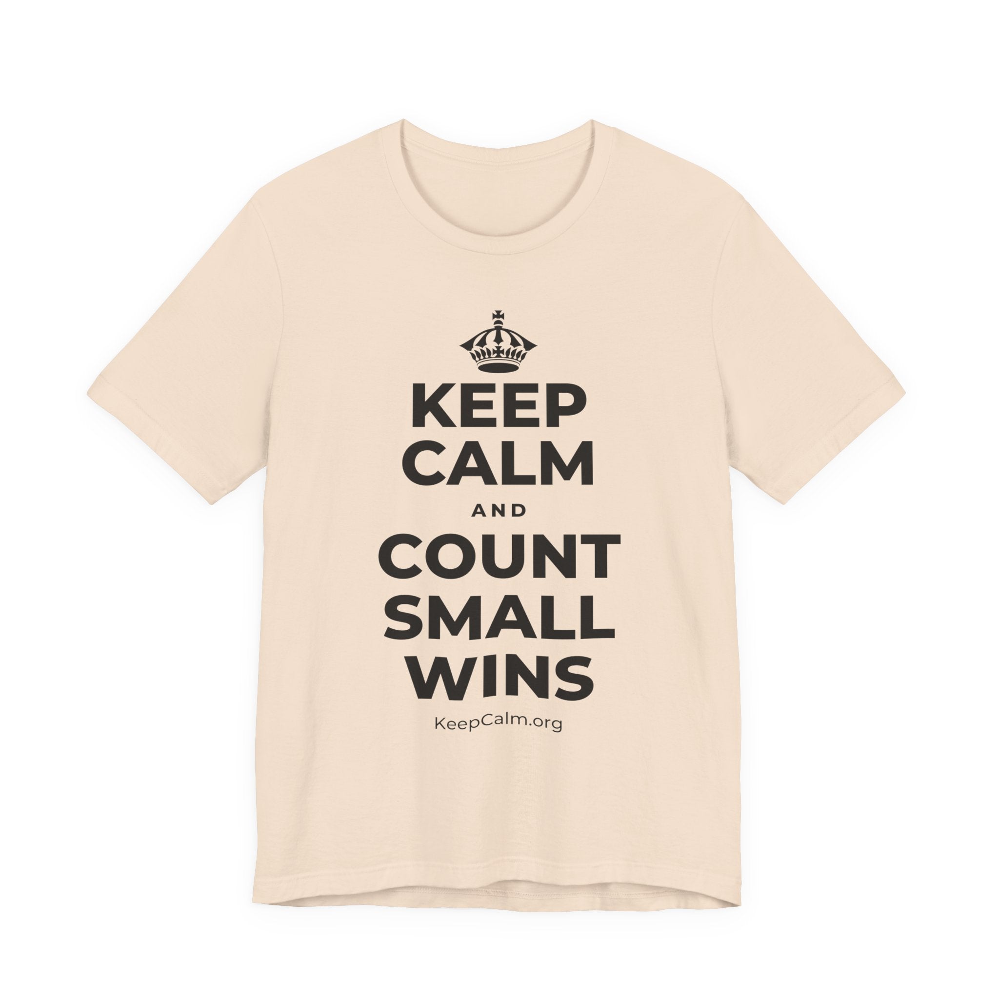 KEEP CALM AND COUNT SMALL WINS T-Shirt (Soft Cream–Heather Mauve)