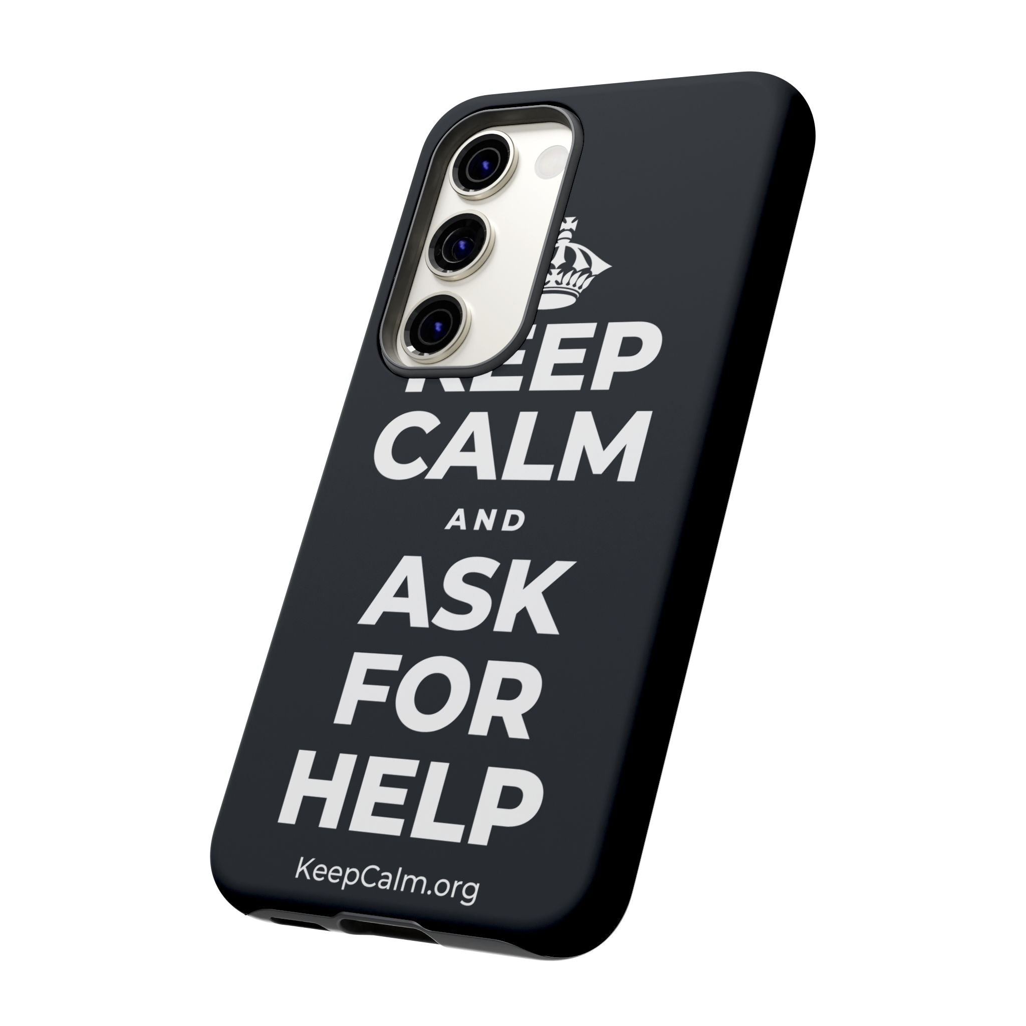 KEEP CALM AND ASK FOR HELP Phone Case (Dark)