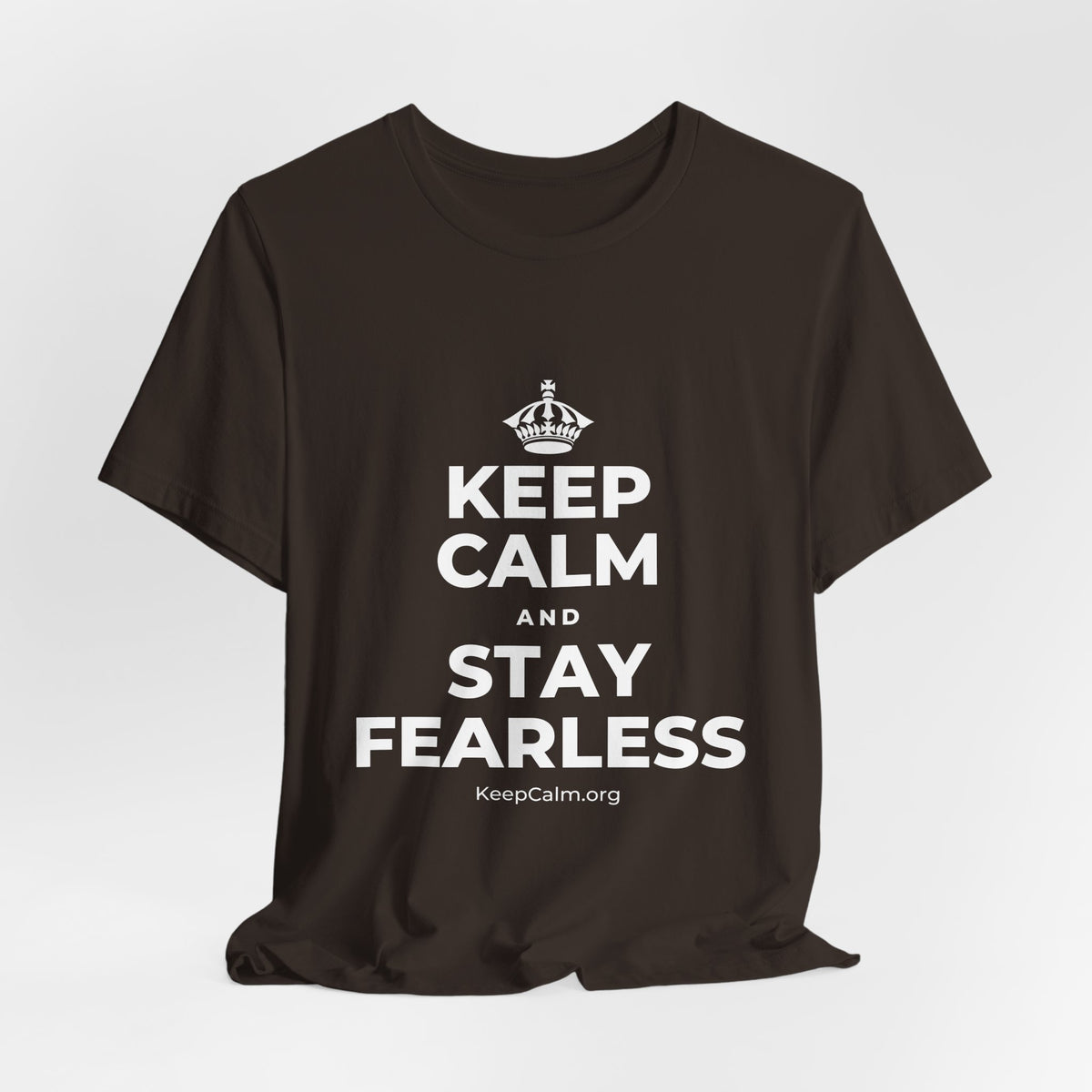 KEEP CALM AND STAY FEARLESS T-Shirt (Soft Cream–Heather Mauve)