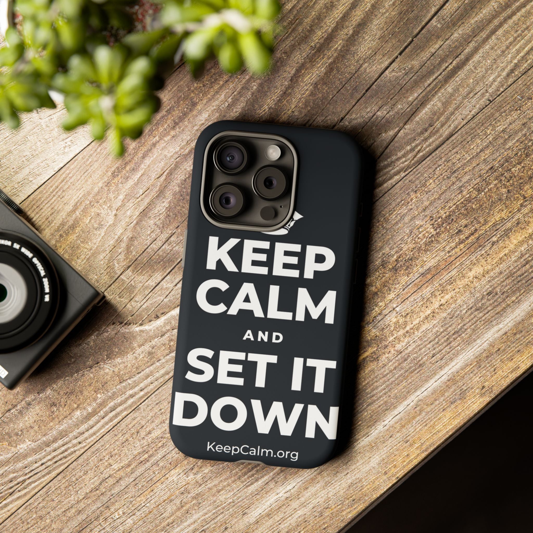 KEEP CALM AND SET IT DOWN Phone Case (Dark)