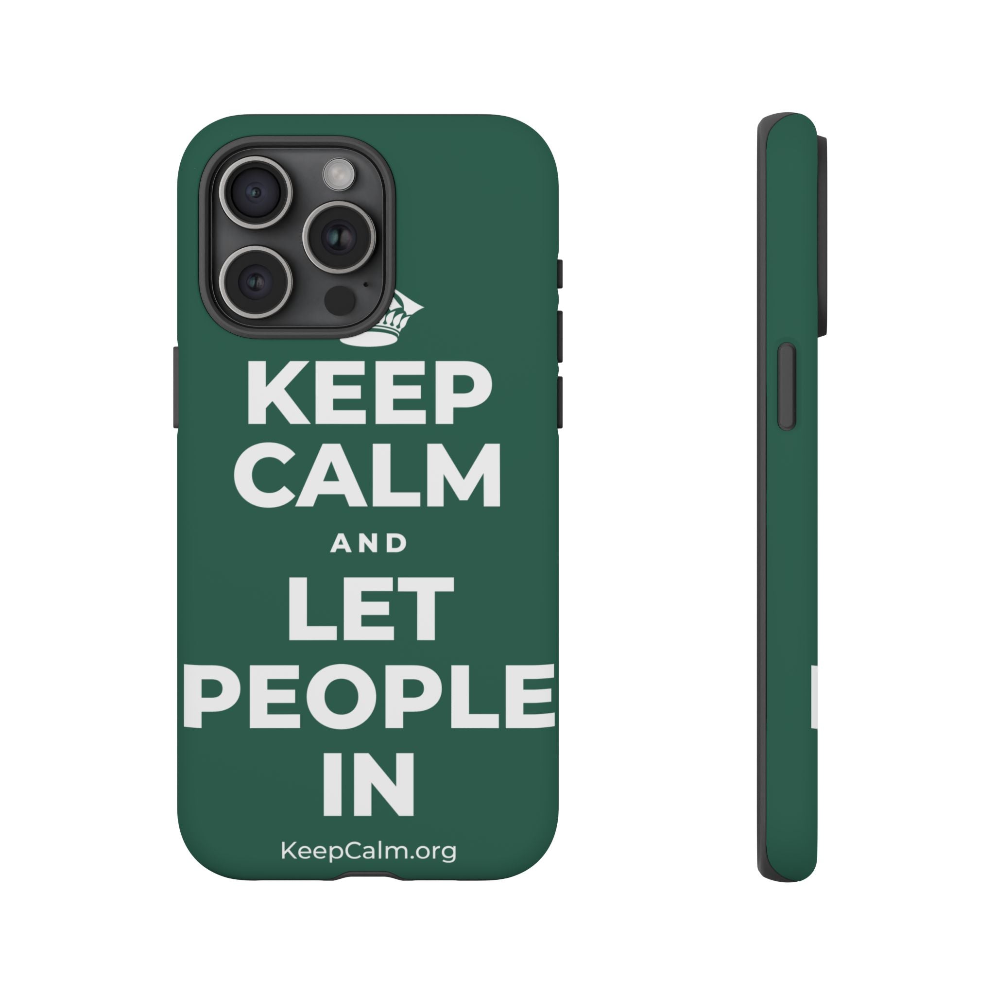 KEEP CALM AND LET PEOPLE IN Phone Case
