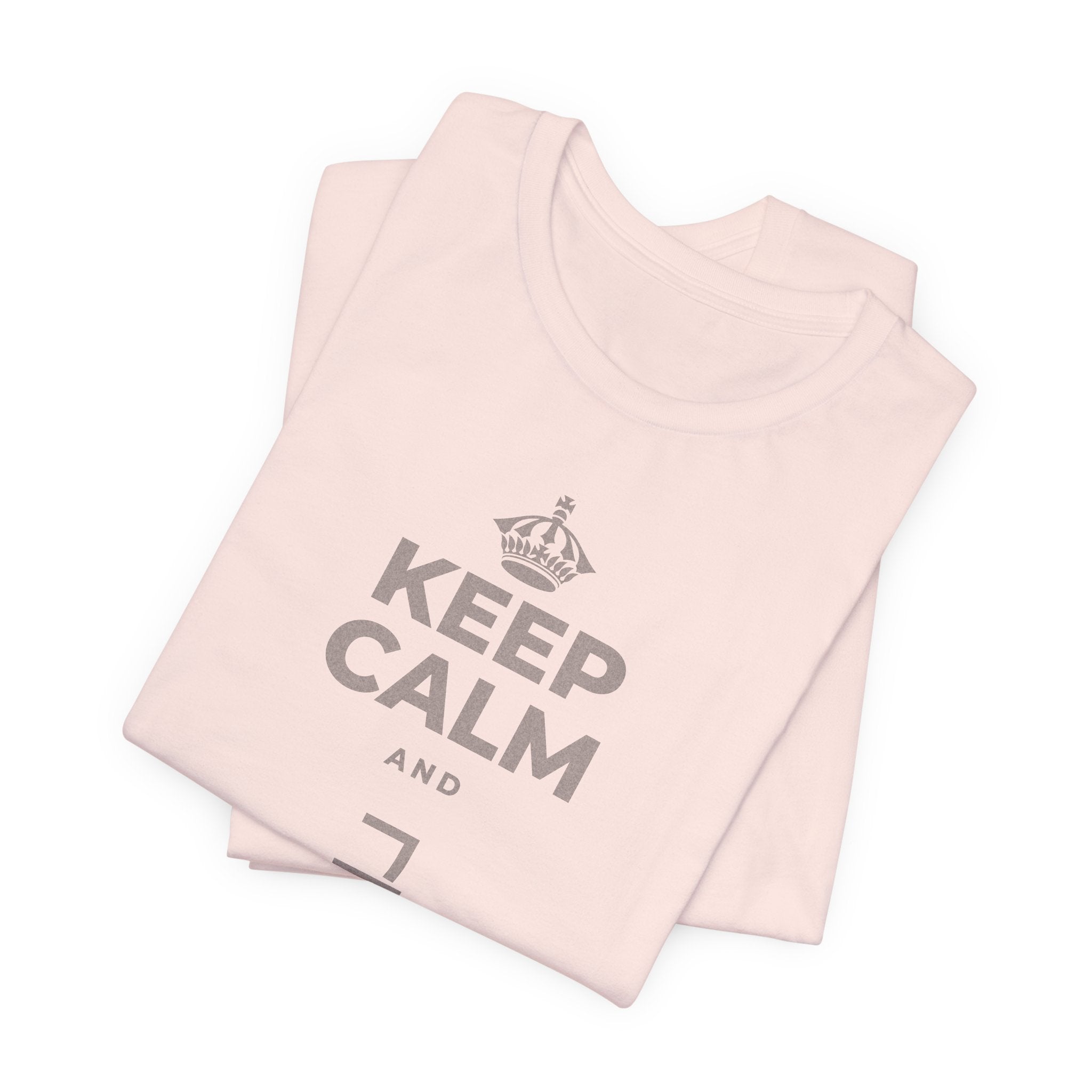 KEEP CALM AND 그 질문을 해요 T-Shirt (Soft Cream–Heather Mauve)