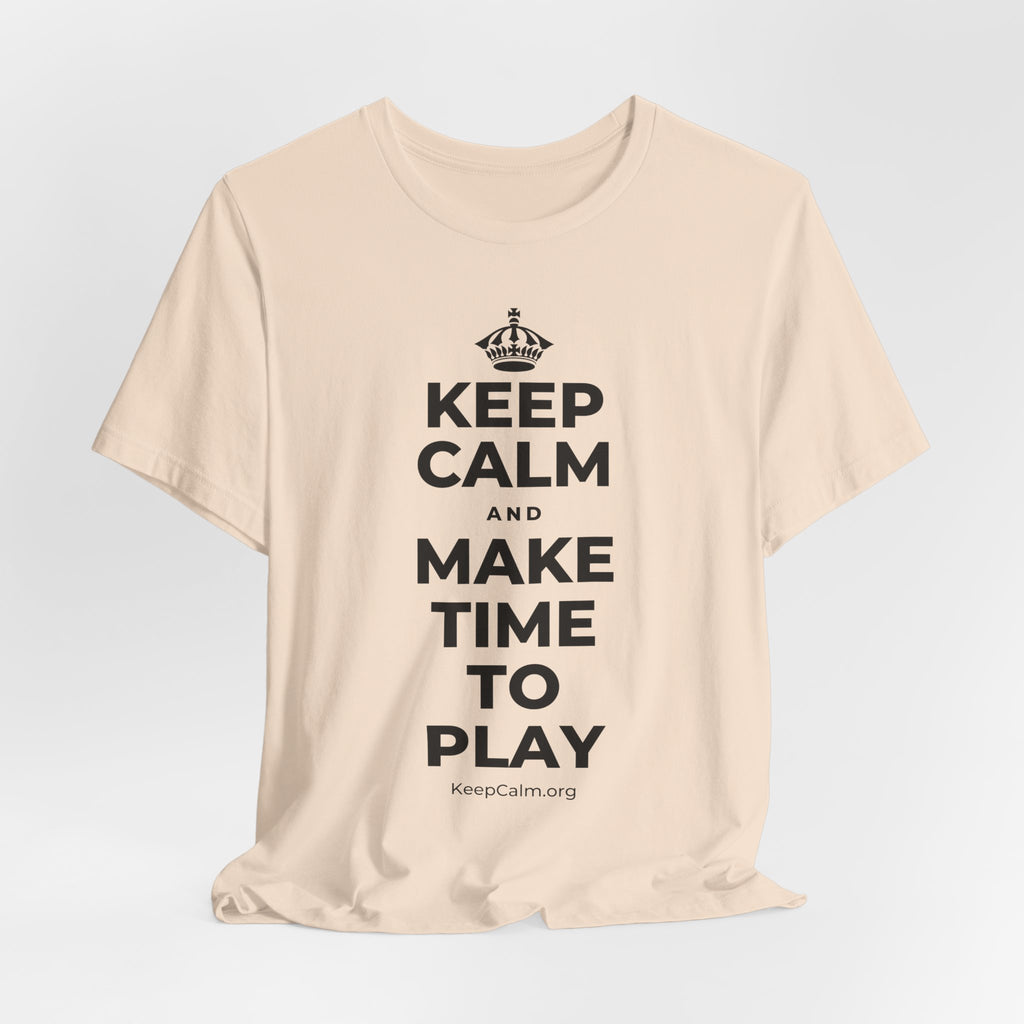KEEP CALM AND MAKE TIME TO PLAY T-Shirt (Soft Cream–Heather Mauve)