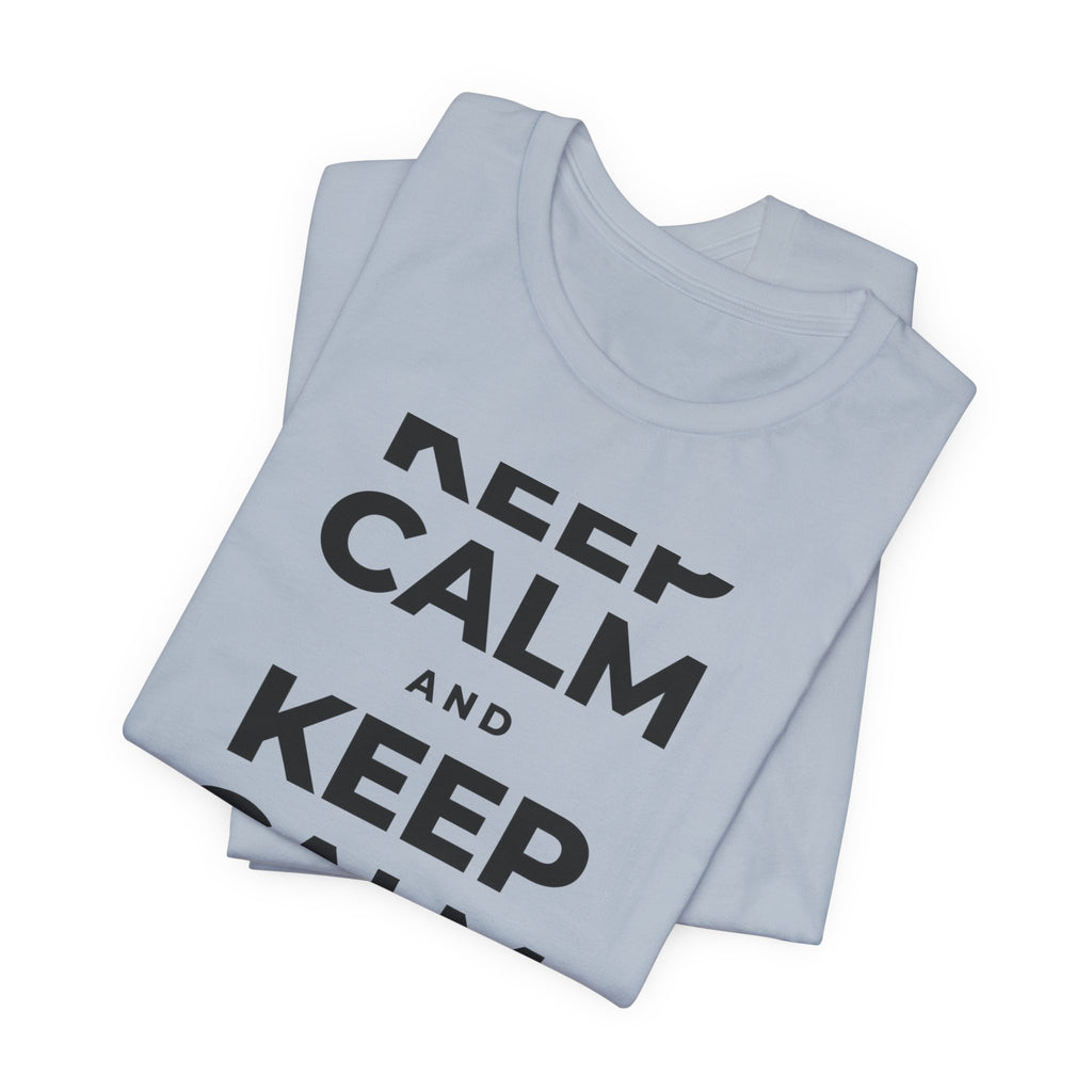 KEEP CALM AND BREATHE SLOWLY T-Shirt (White–Asphalt)