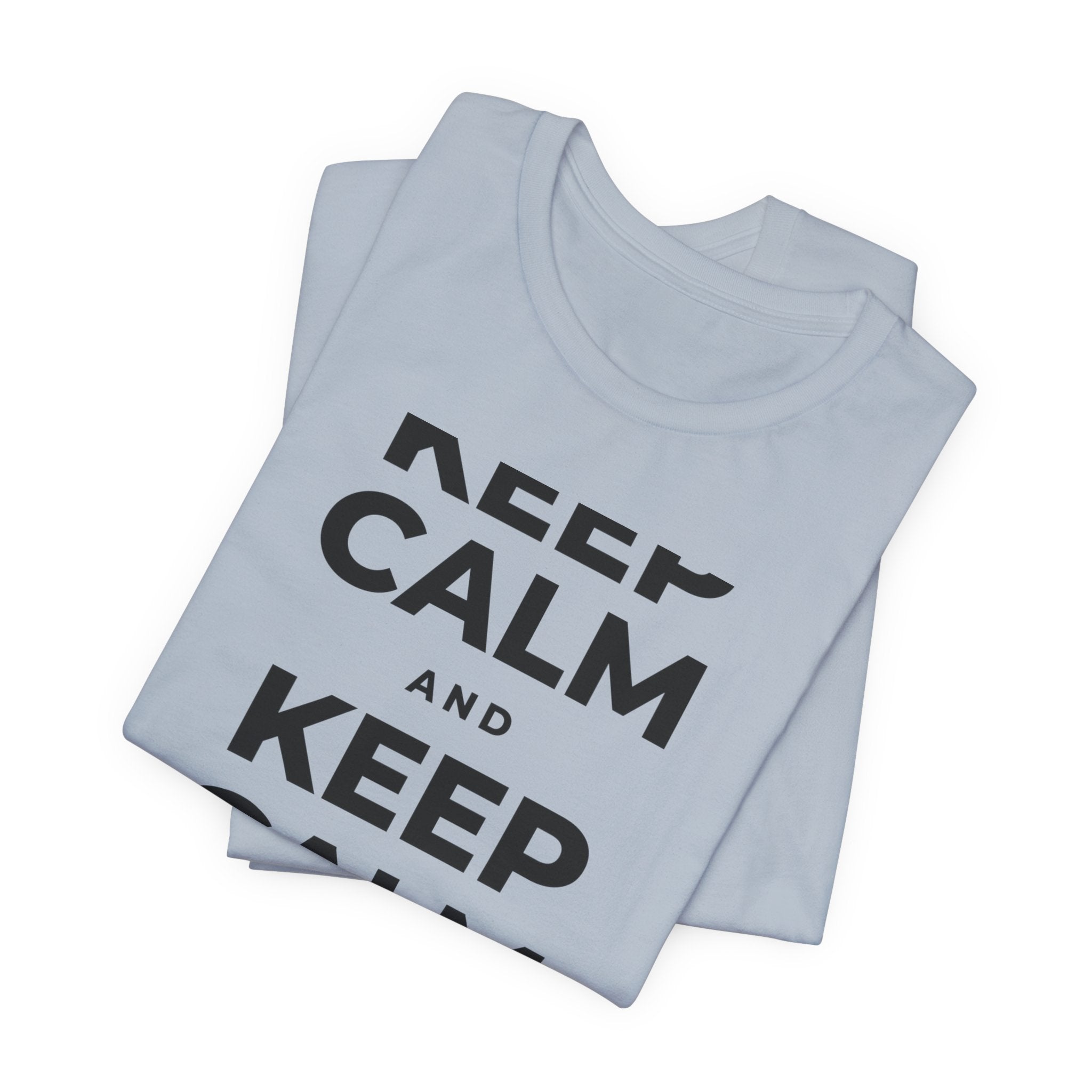 KEEP CALM AND BREATHE SLOWLY T-Shirt (White–Asphalt)