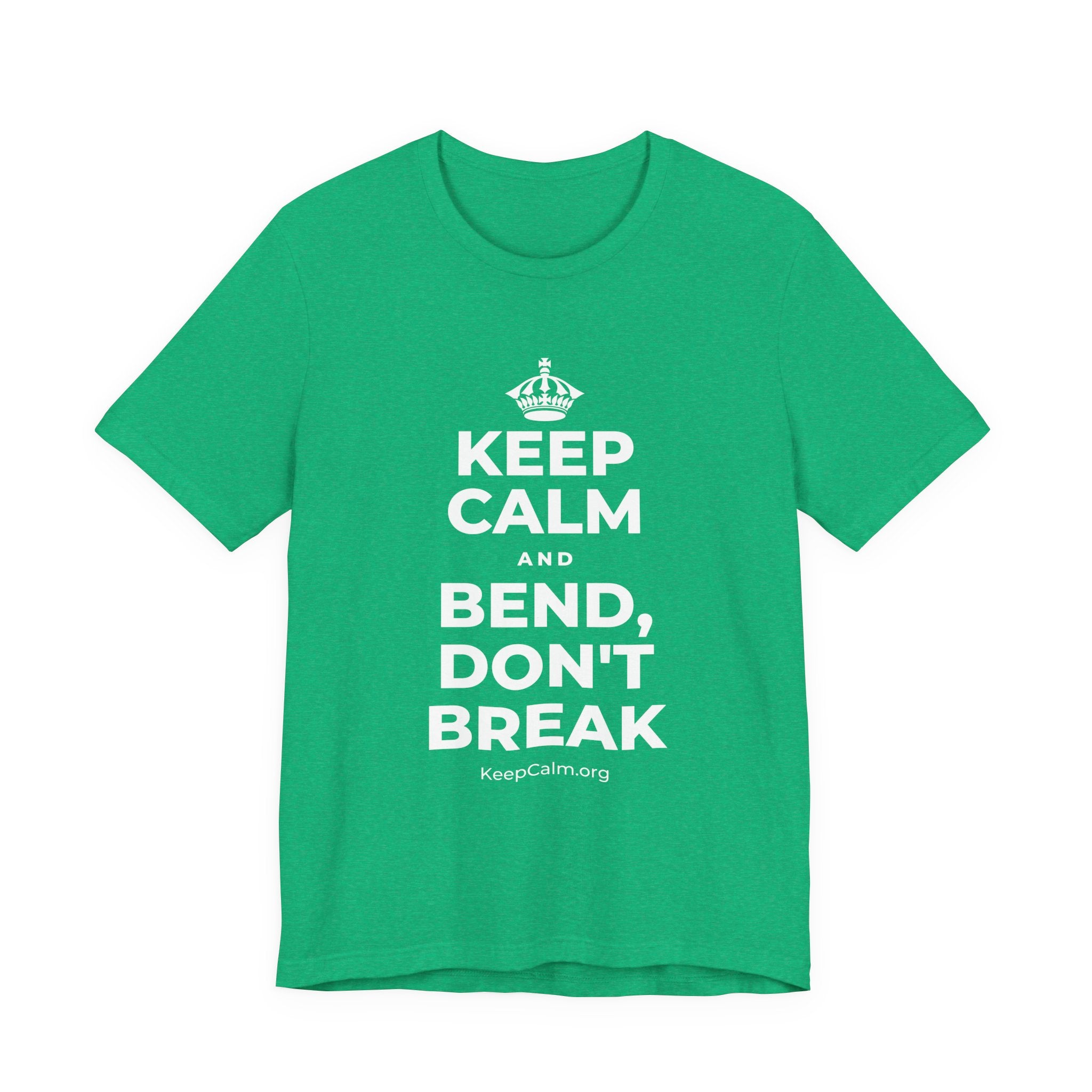 KEEP CALM AND BEND, DON'T BREAK T-Shirt (Baby Blue–Silver)