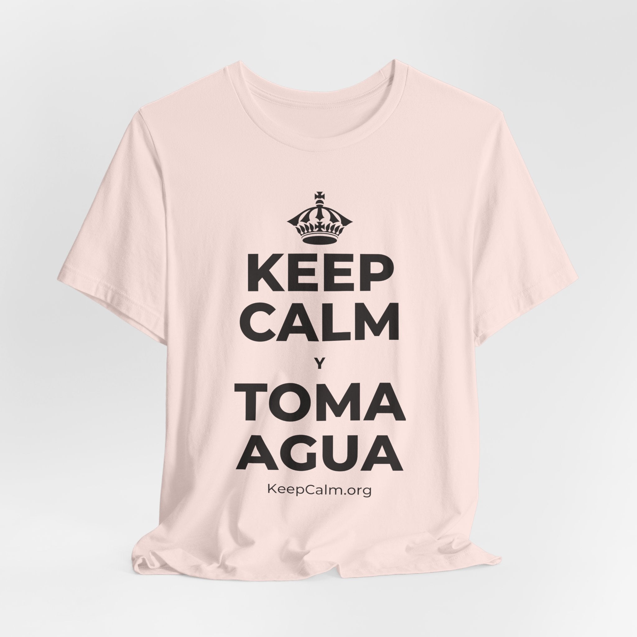 KEEP CALM Y TOMA AGUA T-Shirt (Soft Cream–Heather Mauve)